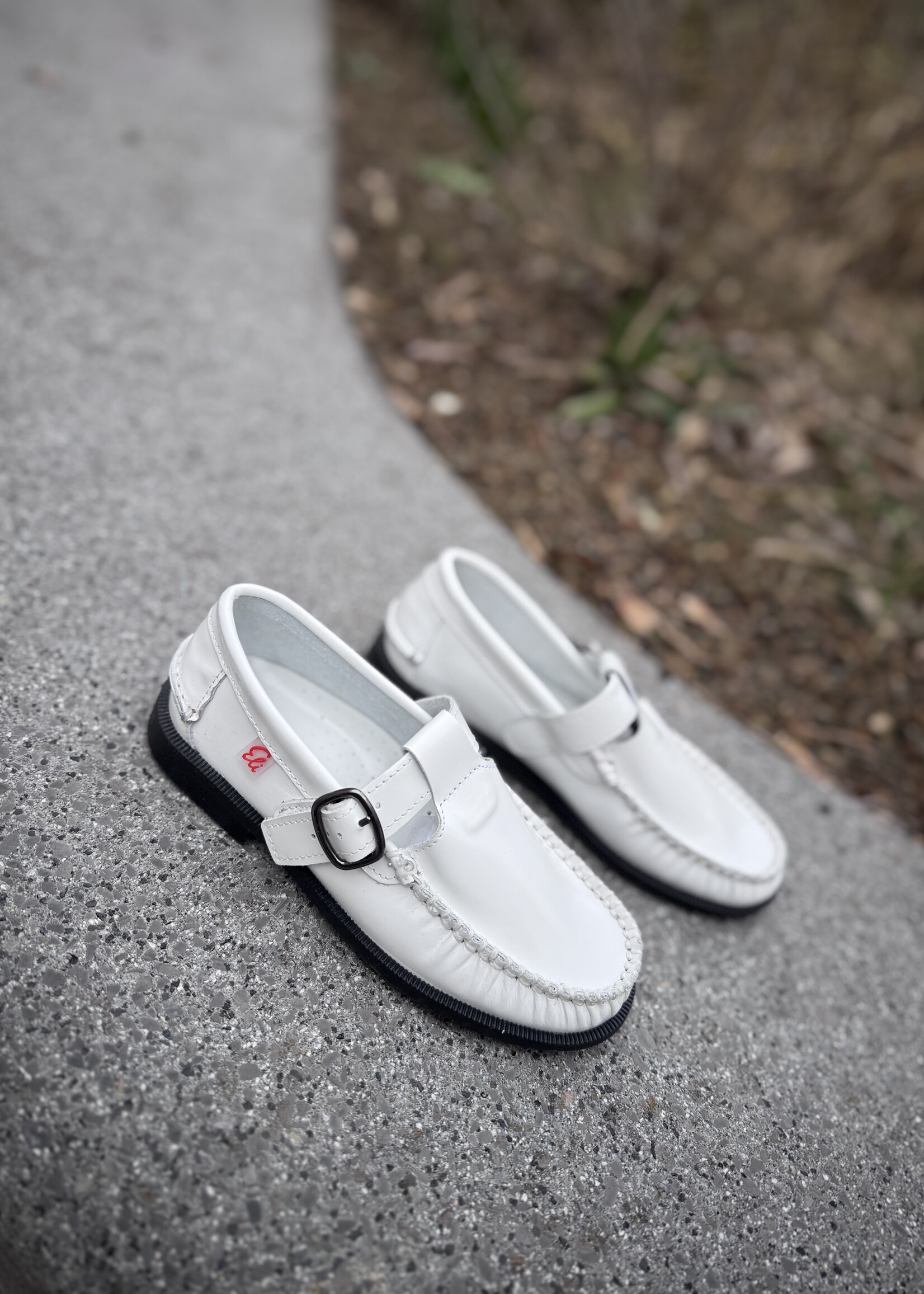 Eli 23500 mocassin gesp bianco naturel