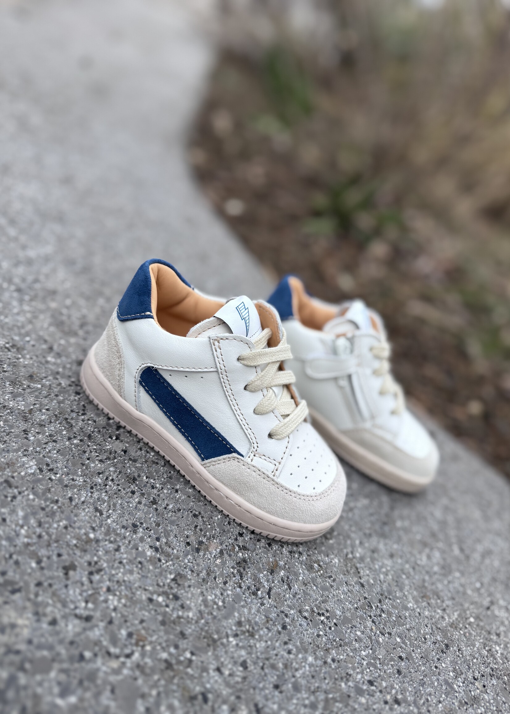 Ocra 970 sneaker cappuccino ottanio blauw