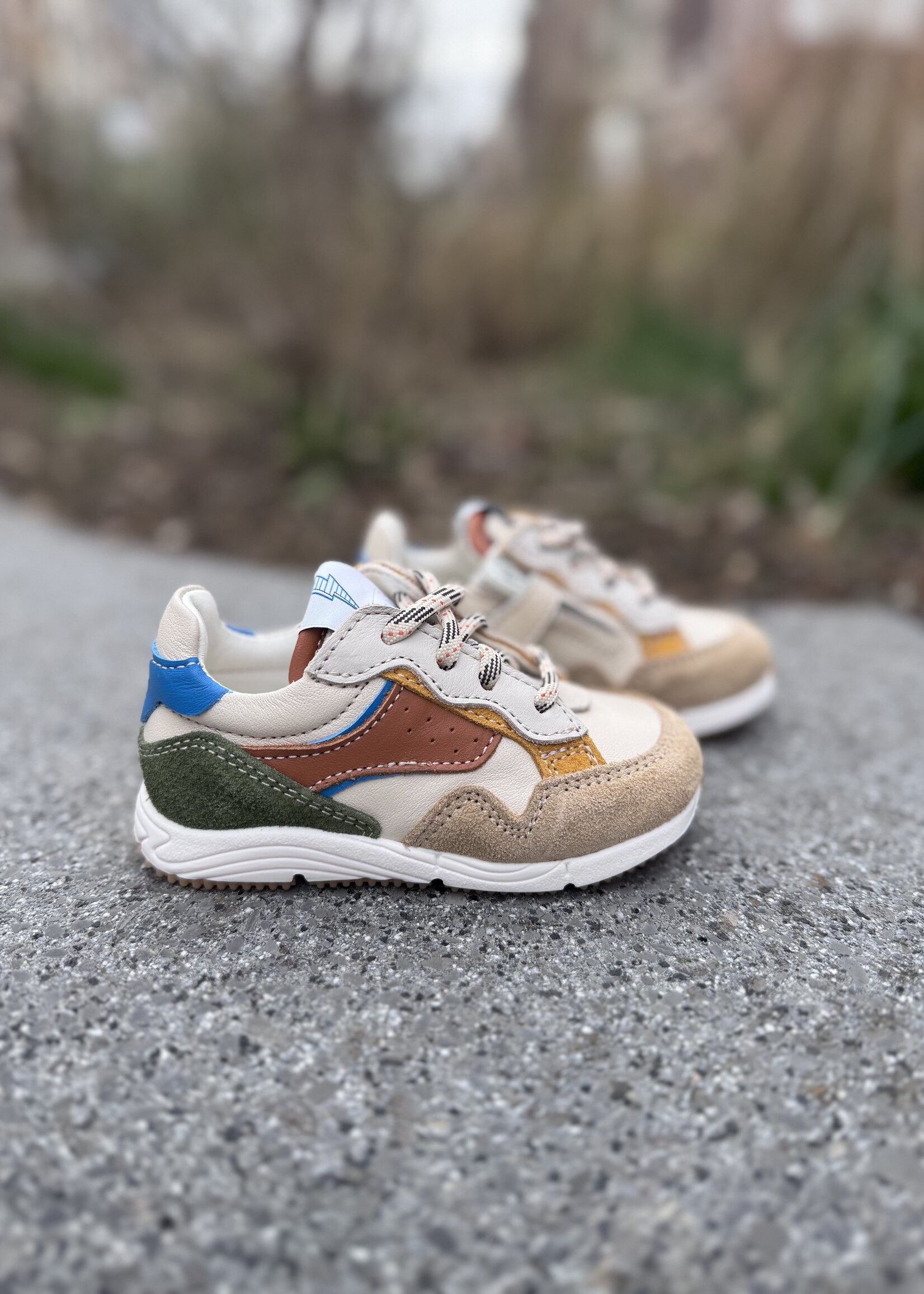 Ocra D367/13 sneaker cappuccino milk cuoio azul