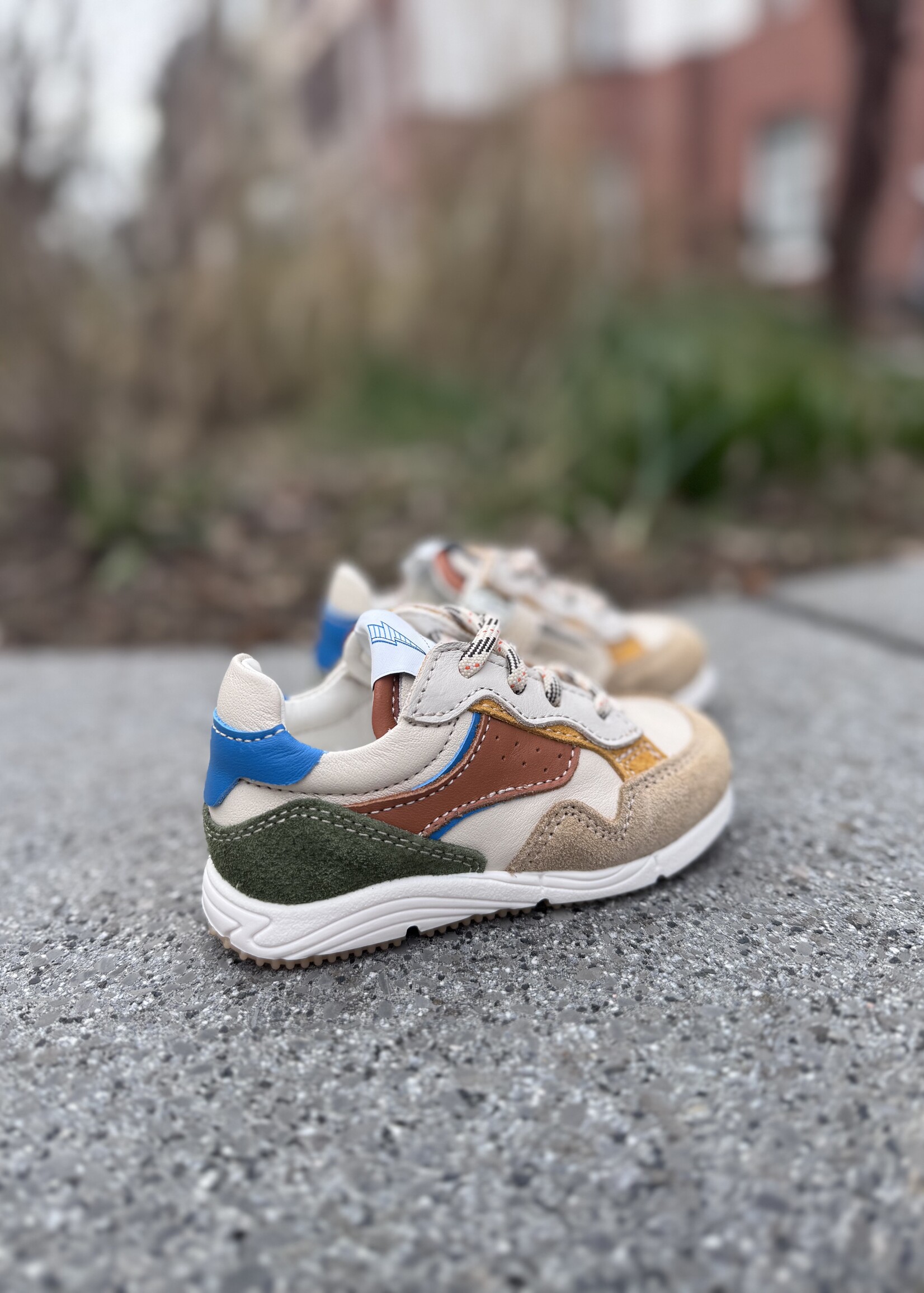 Ocra D367/13 sneaker cappuccino milk cuoio azul