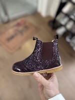 Angulus 6024-102 chelsea boot sparkling glitter aubergine