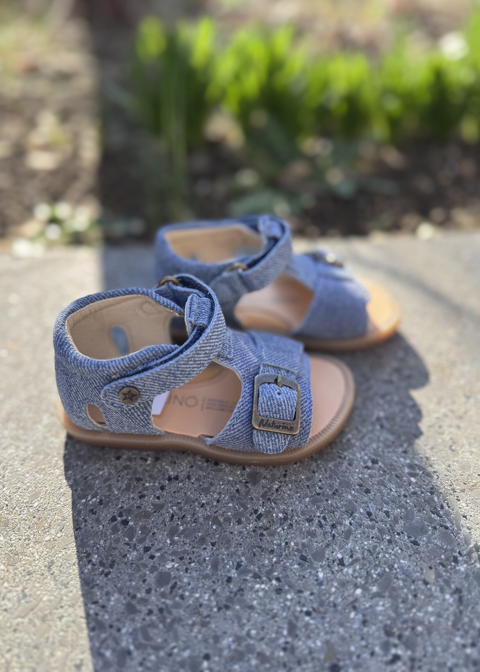 Naturino Quarzo sandaal suede denim azure
