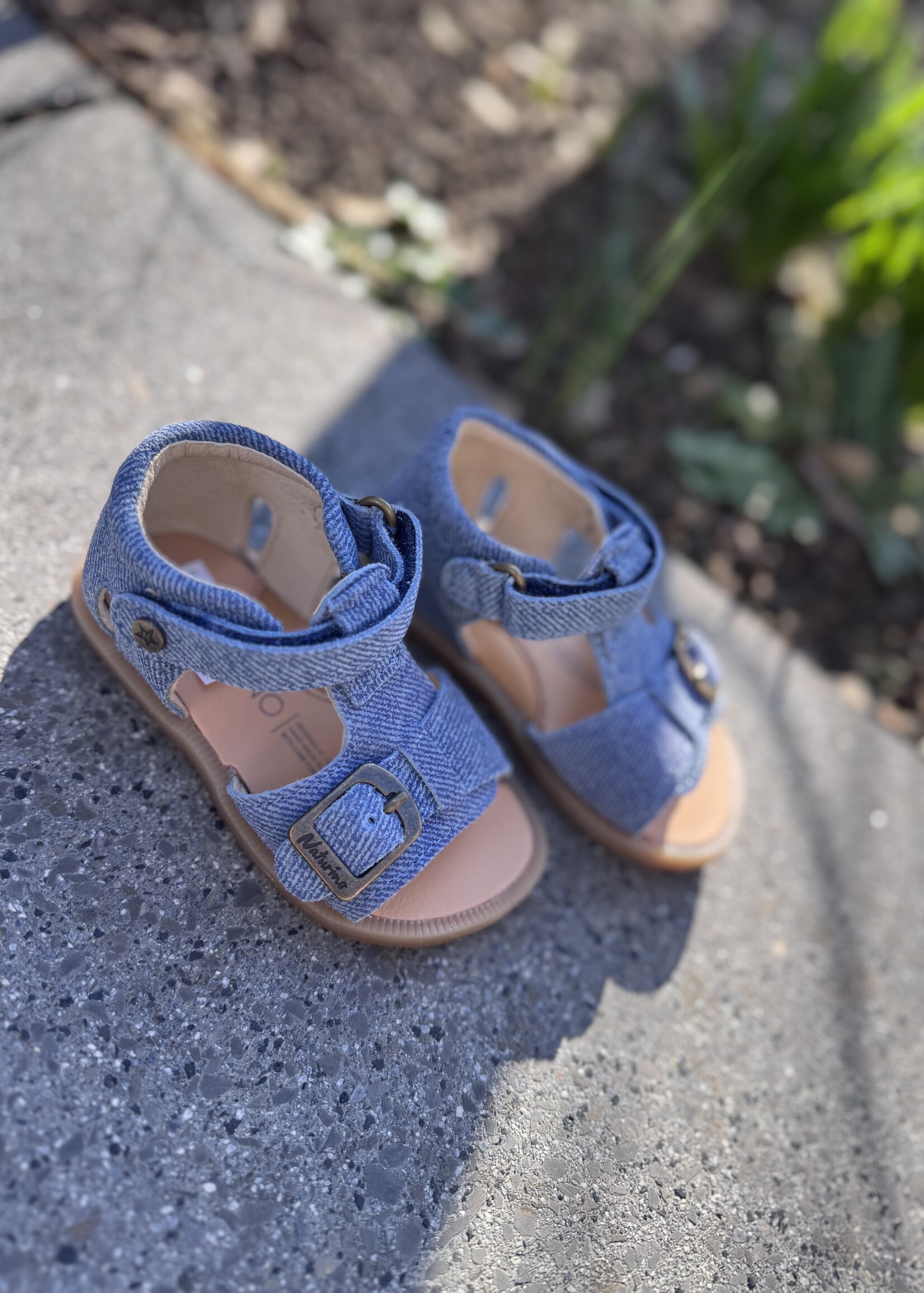 Naturino Quarzo sandaal suede denim azure