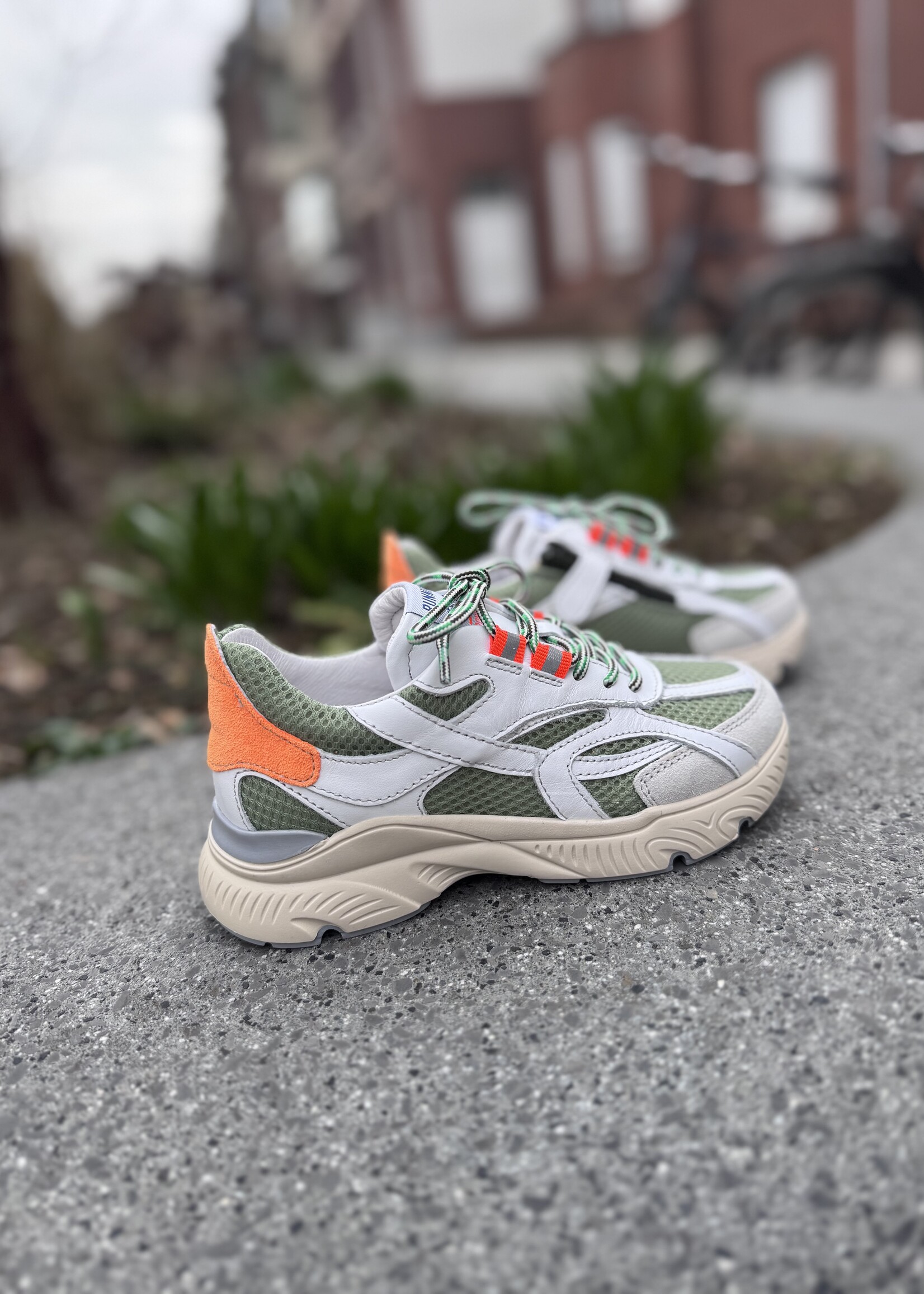 Romagnoli 8936R084 sneaker crema groen oranje