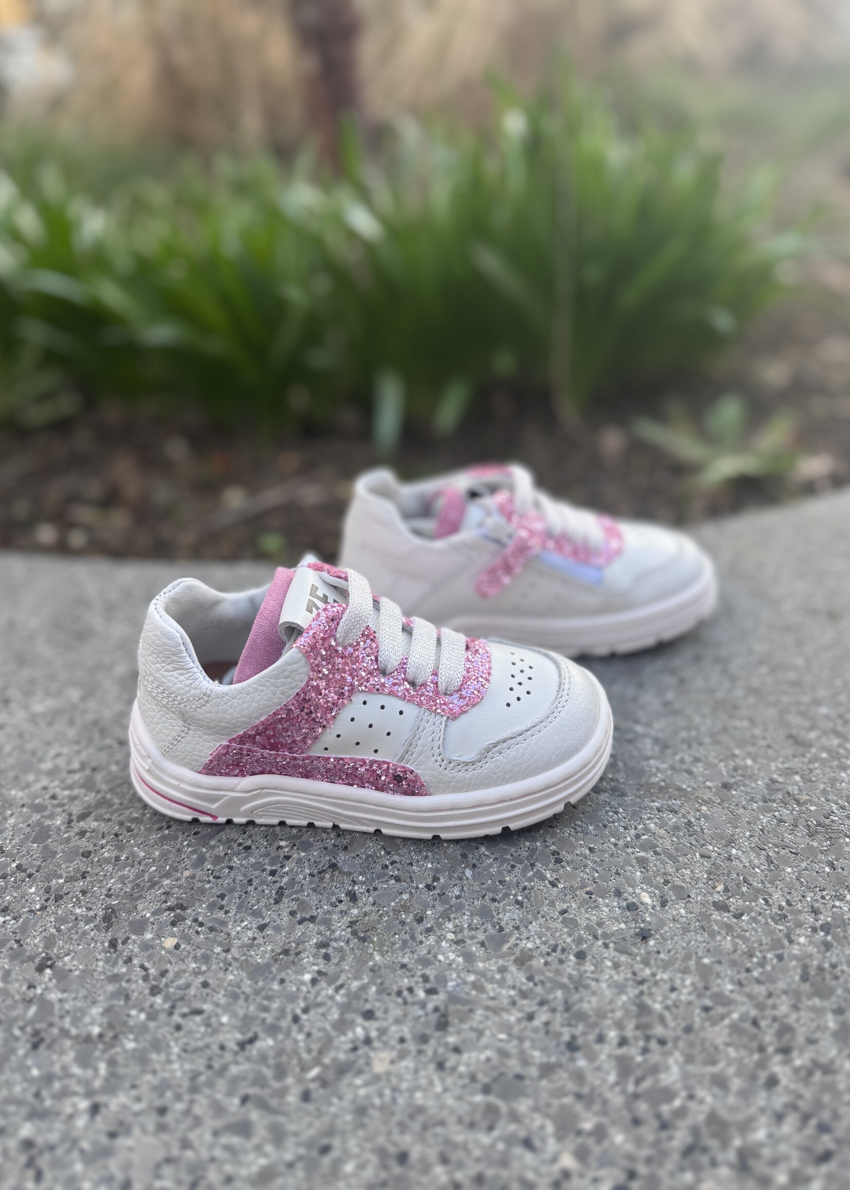 Zedo sneaker wit roze glitter