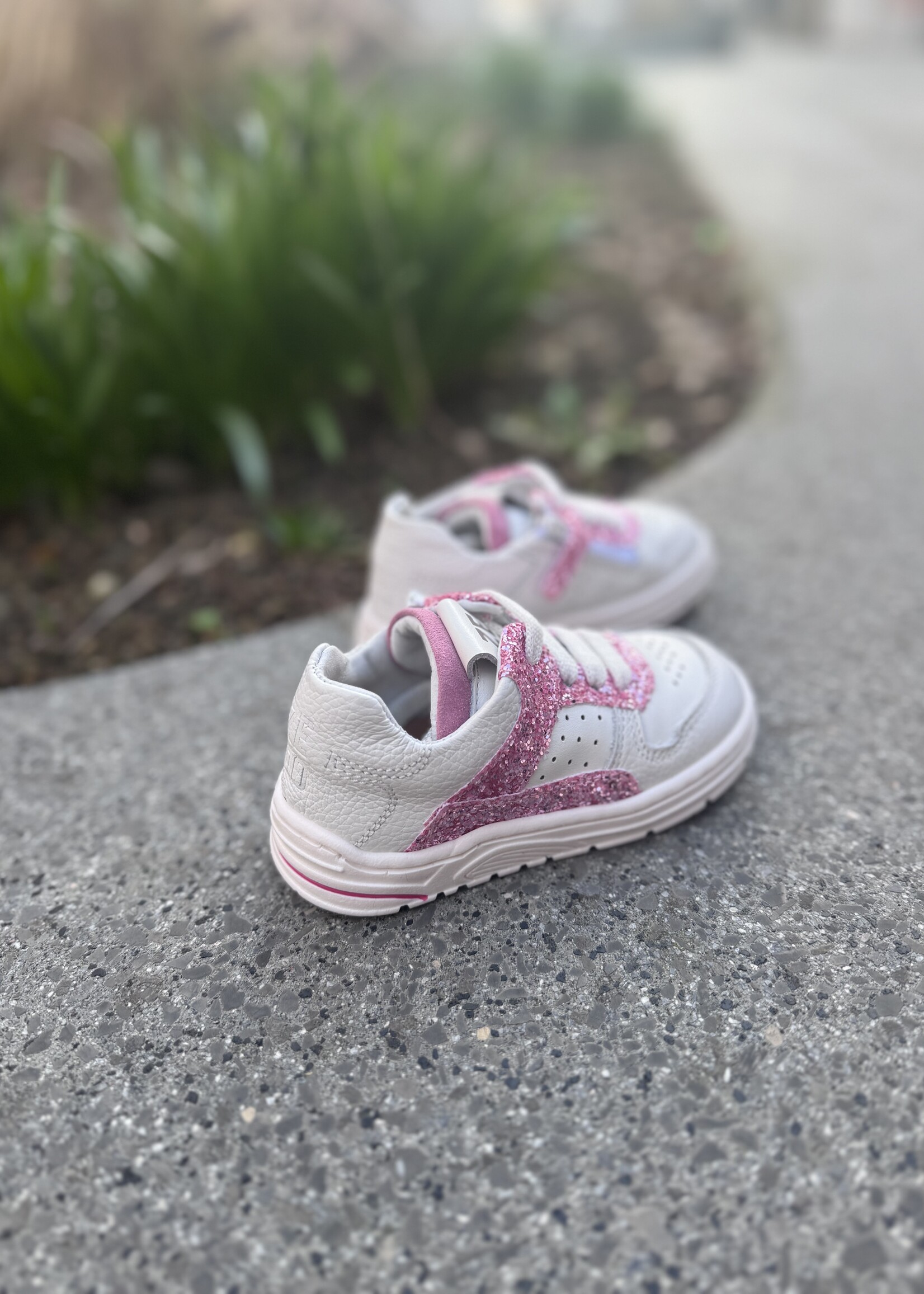 Zedo sneaker wit roze glitter