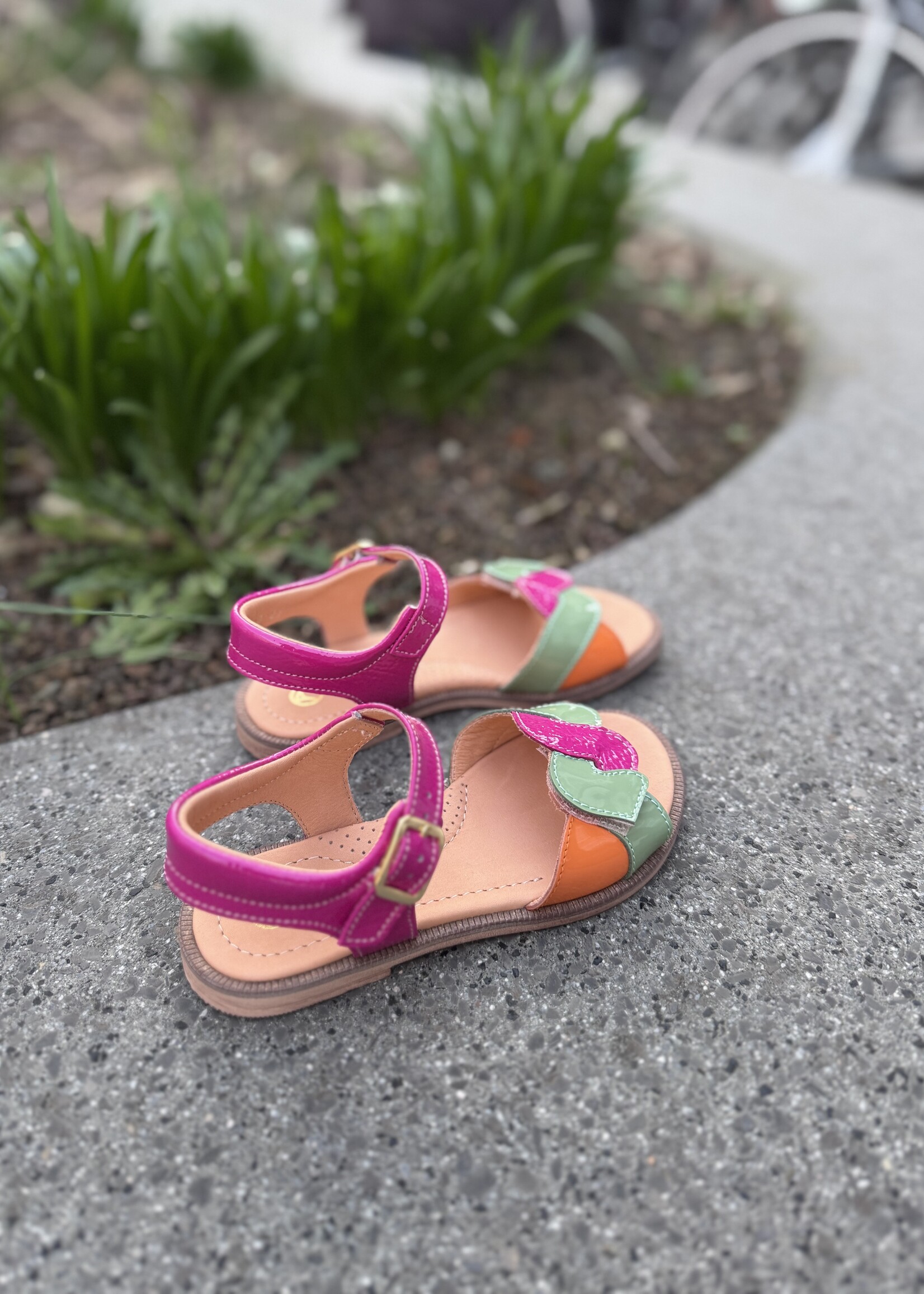 Rondinella 0963-5B sandaal fuchsia groen