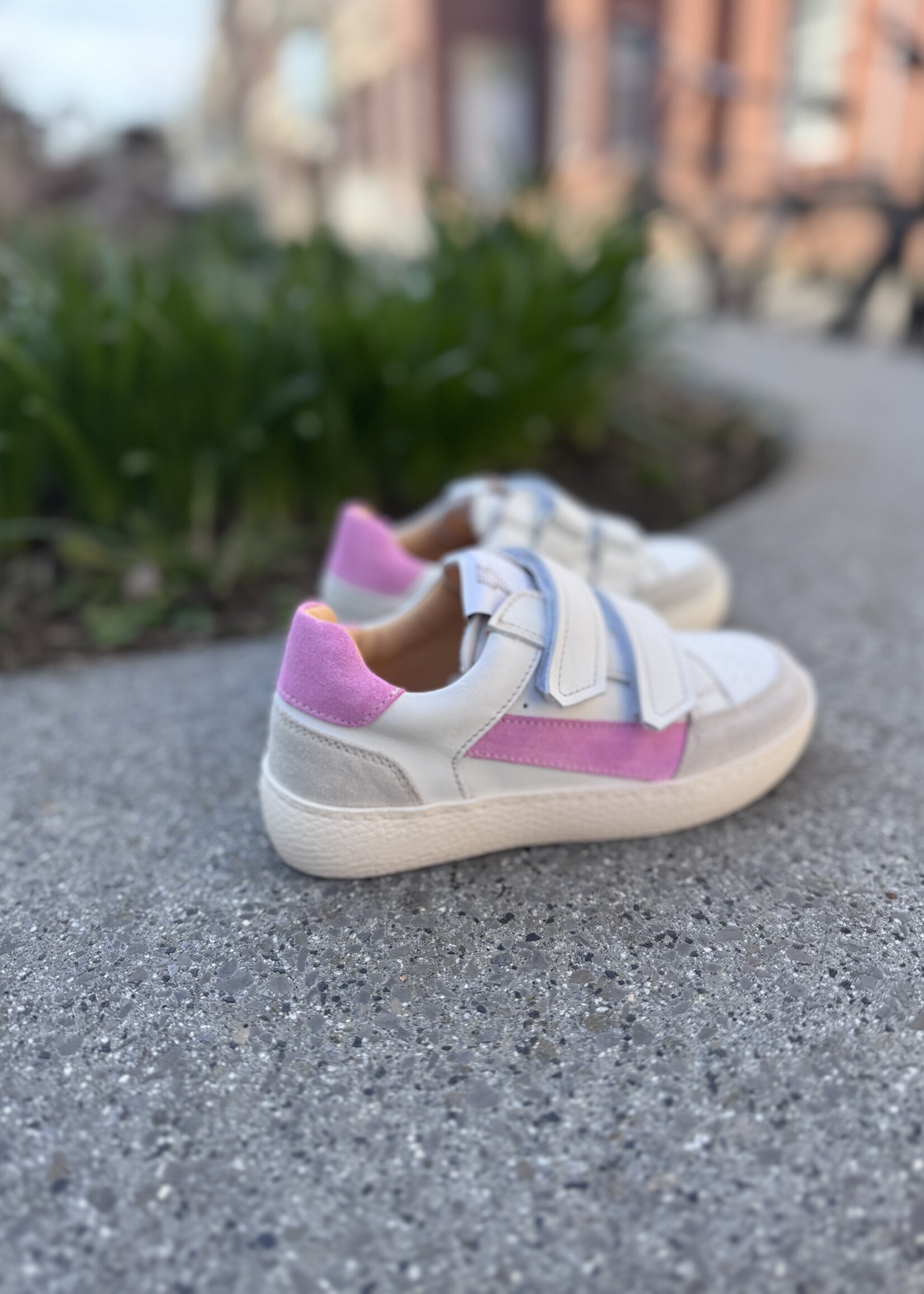 Ocra 975 sneaker off white roze velcro