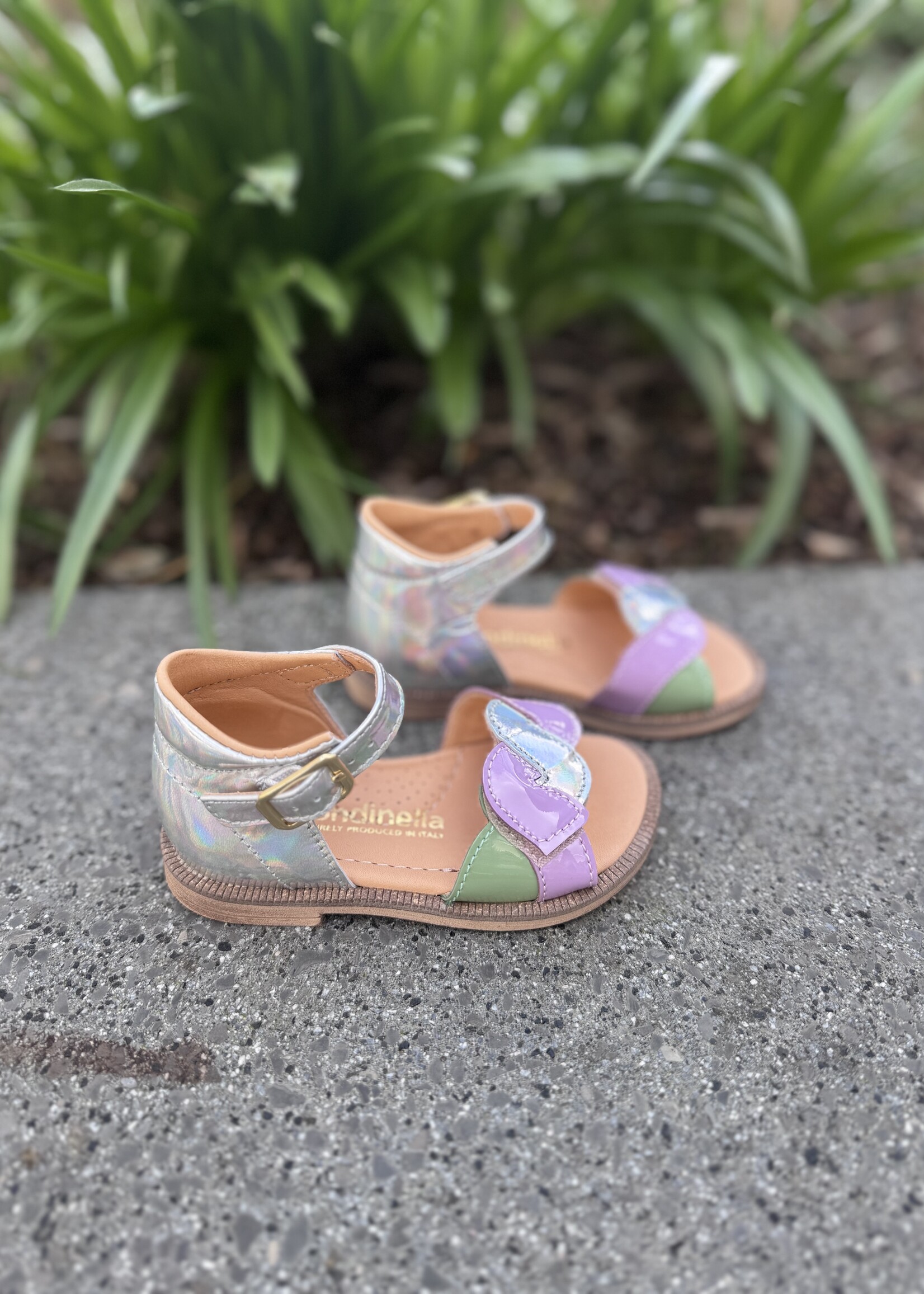 Rondinella 4660-7 sandaal lila zilver groen