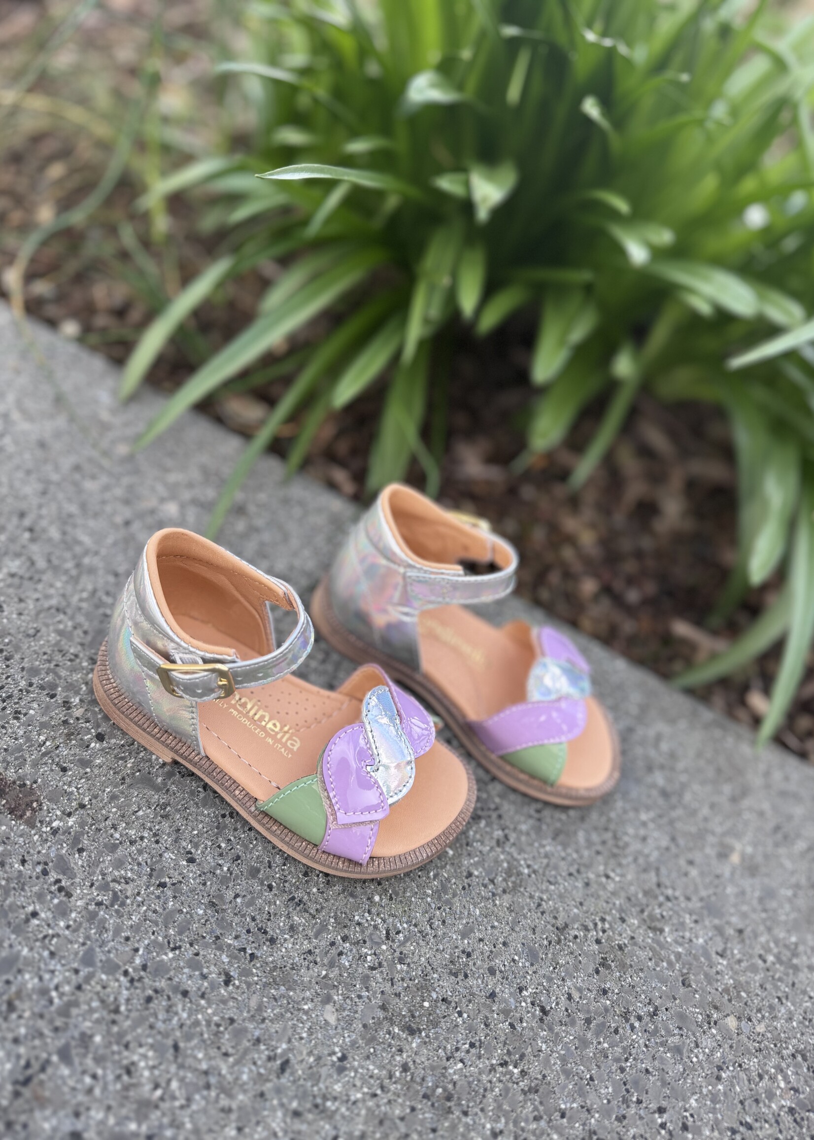 Rondinella 4660-7 sandaal lila zilver groen