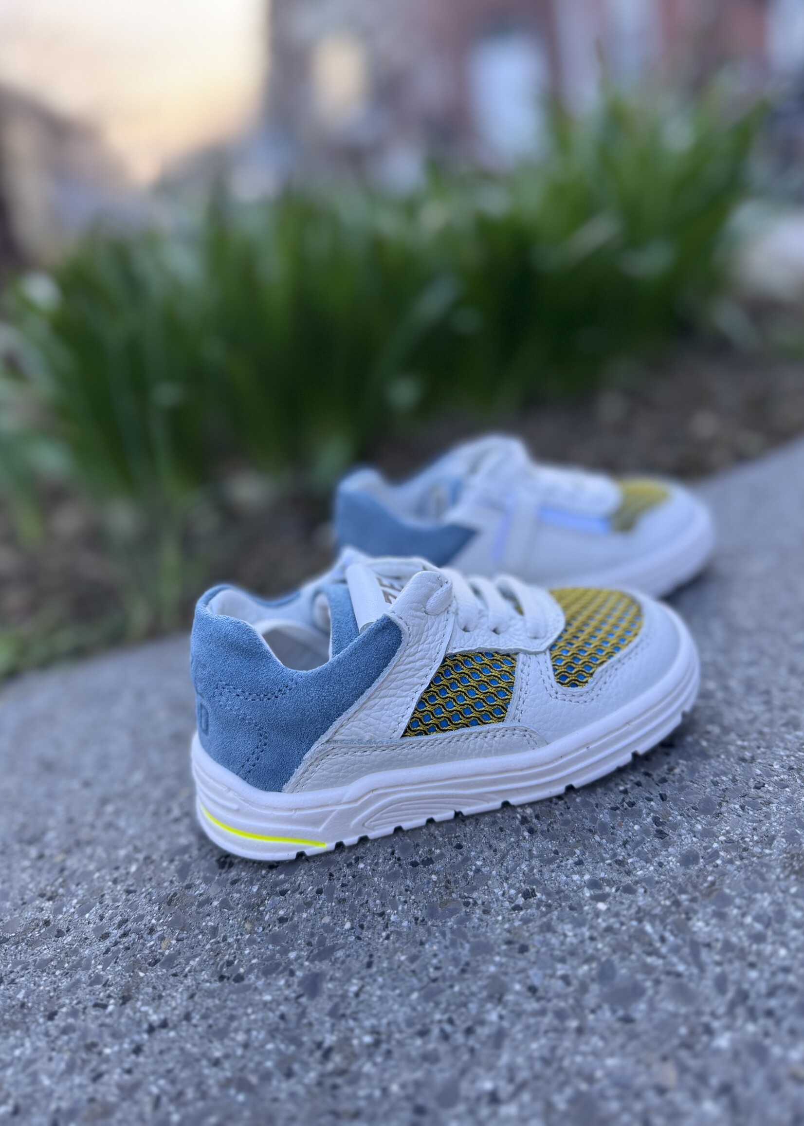 Zedo sneaker wit blauw oker