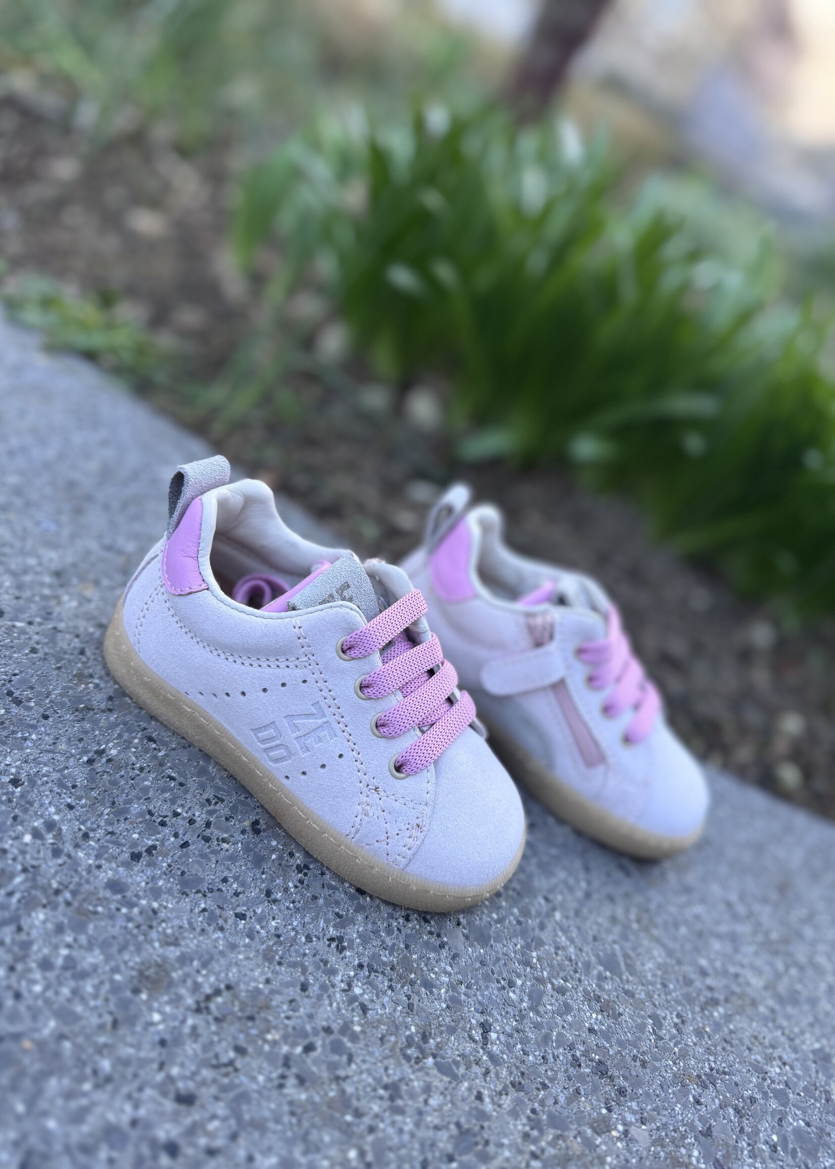 Zedo eerste stapper sneaker beige  roze