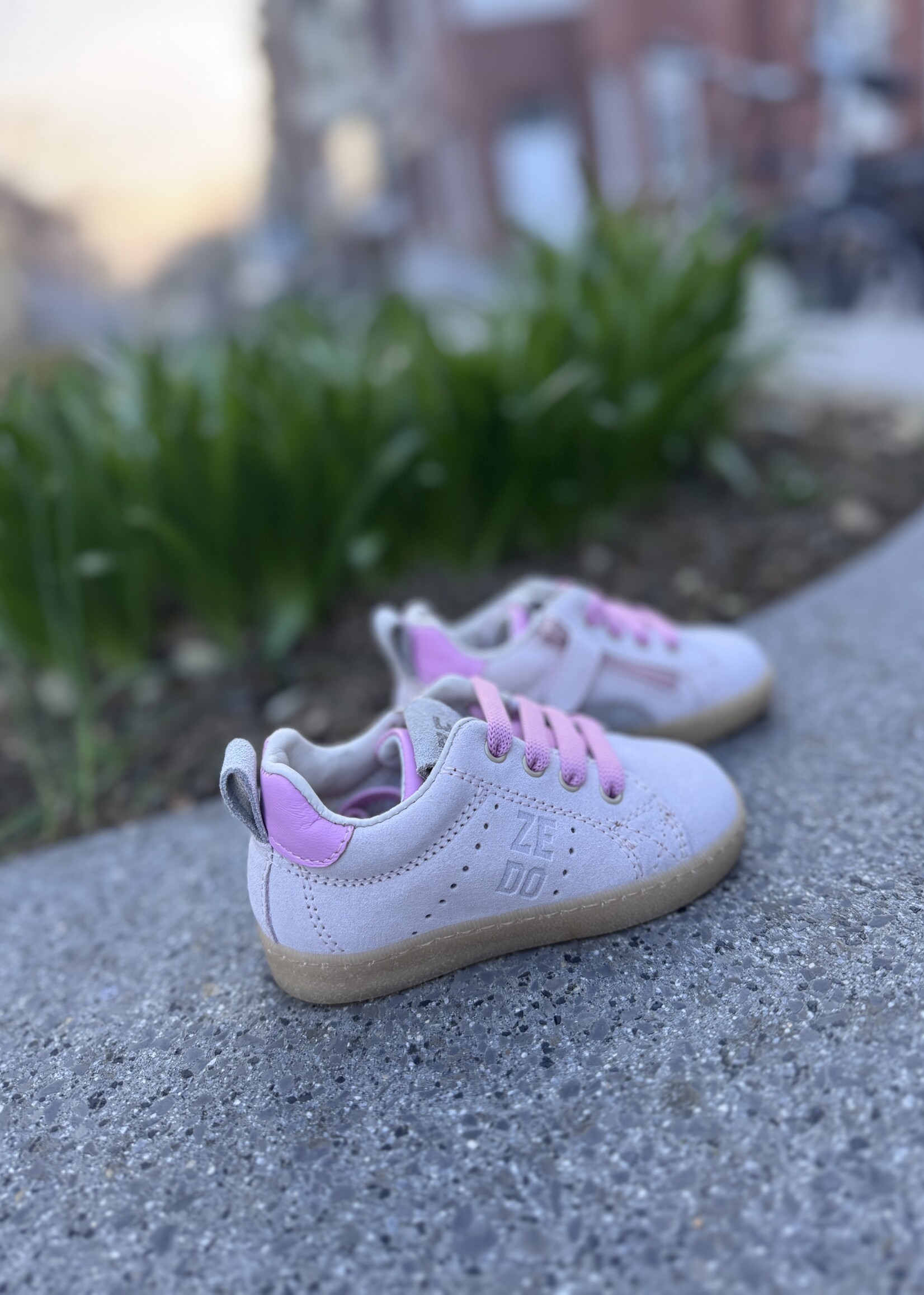 Zedo eerste stapper sneaker beige  roze