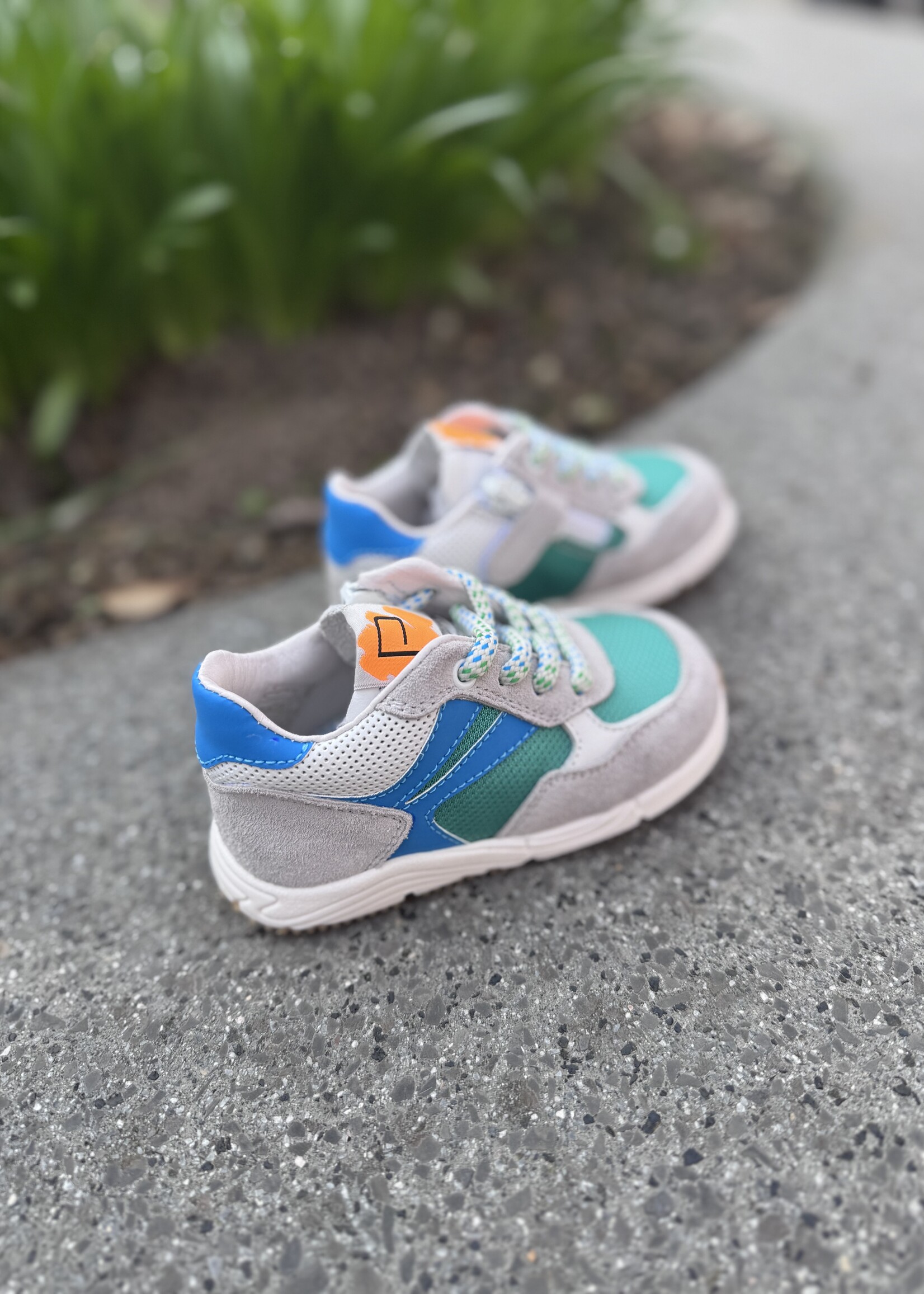 6709 sneaker groen blauw grijs