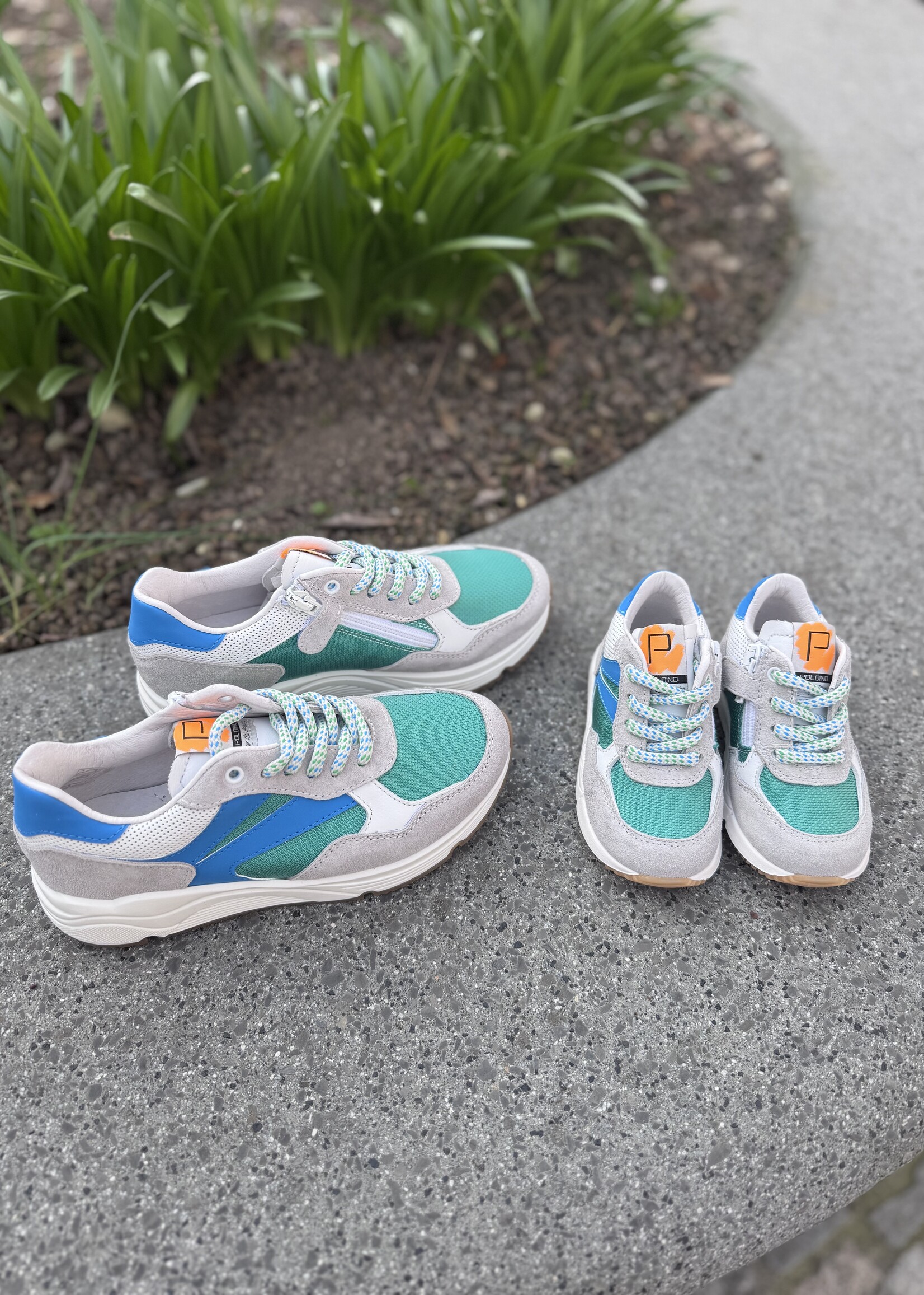 6709 sneaker groen blauw grijs