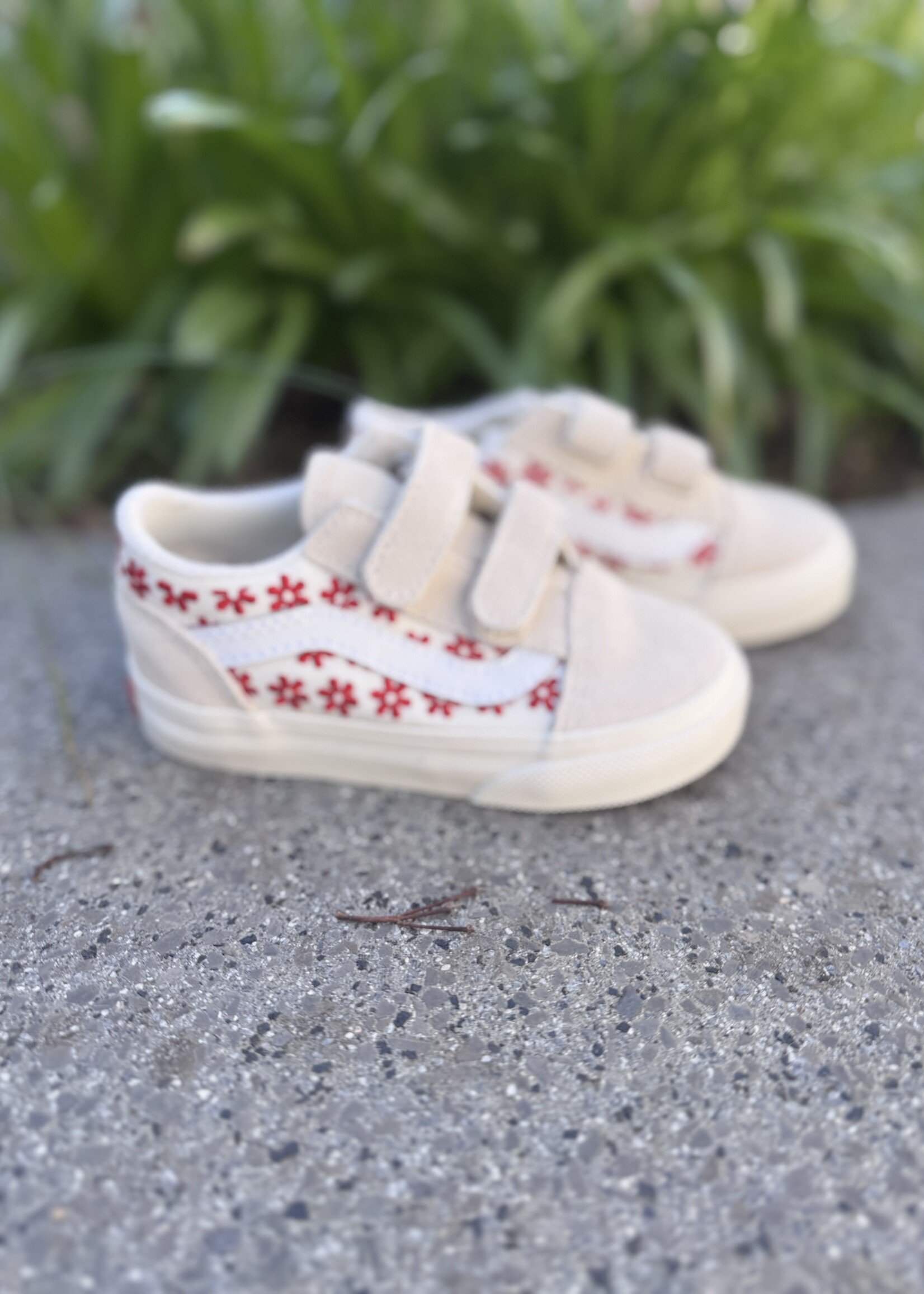 Vans old skool chantilly floral racing red