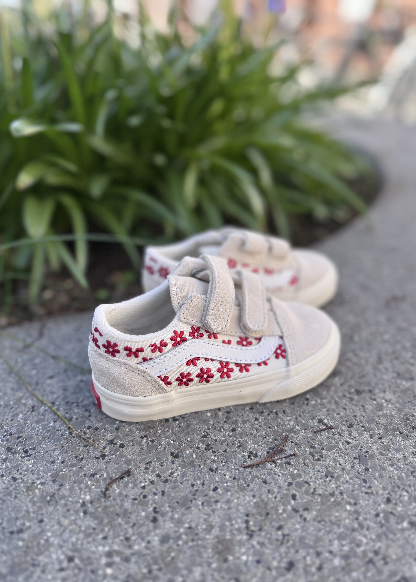 Vans old skool chantilly floral racing red