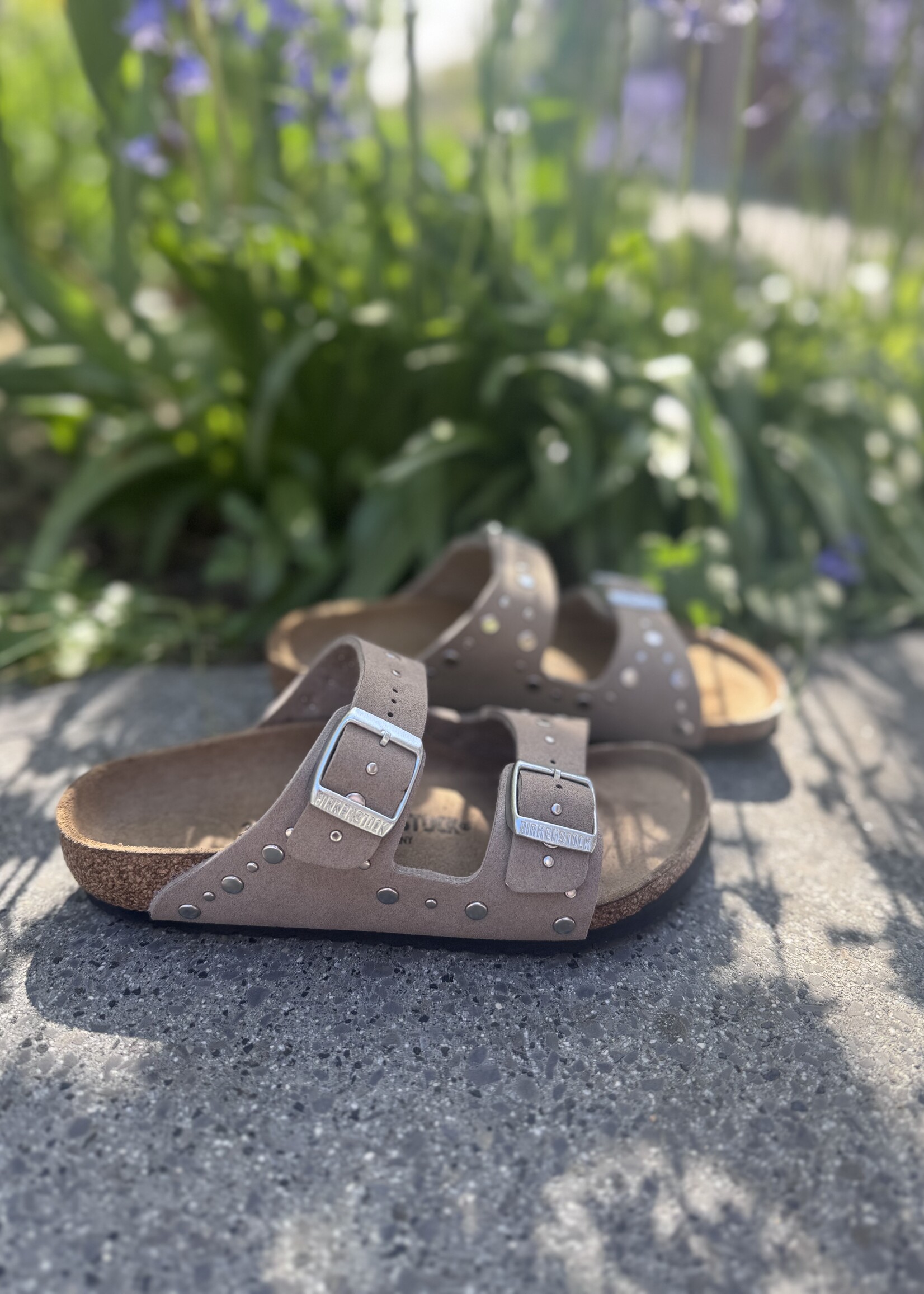 Birkenstock Arizona Rivets soft gray taupe