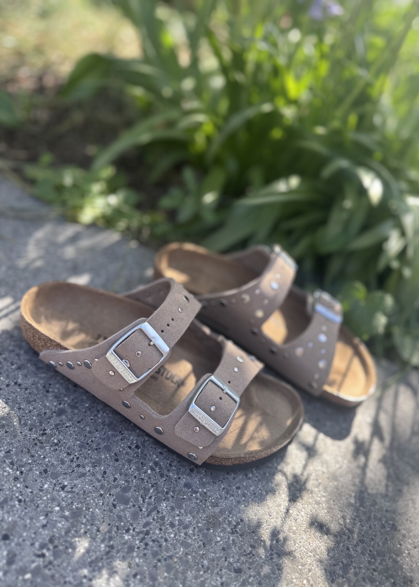 Birkenstock Arizona Rivets soft gray taupe