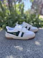 Gola hawk strap trainer white dark green