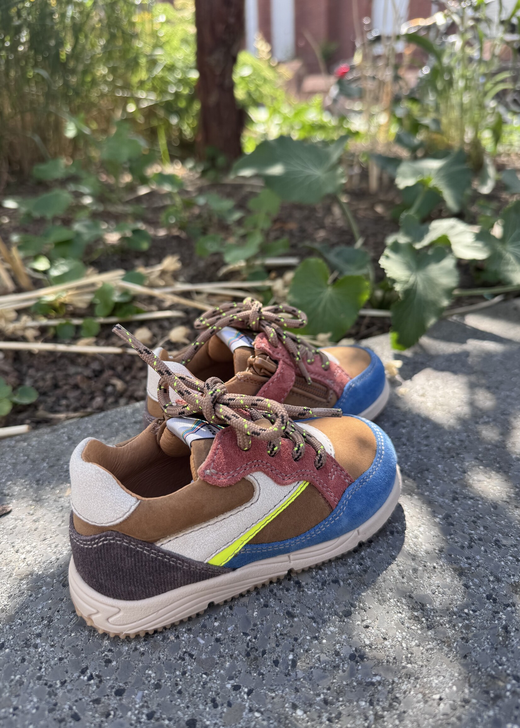 Romagnoli 9099R038 sneaker cognac bruin blauw