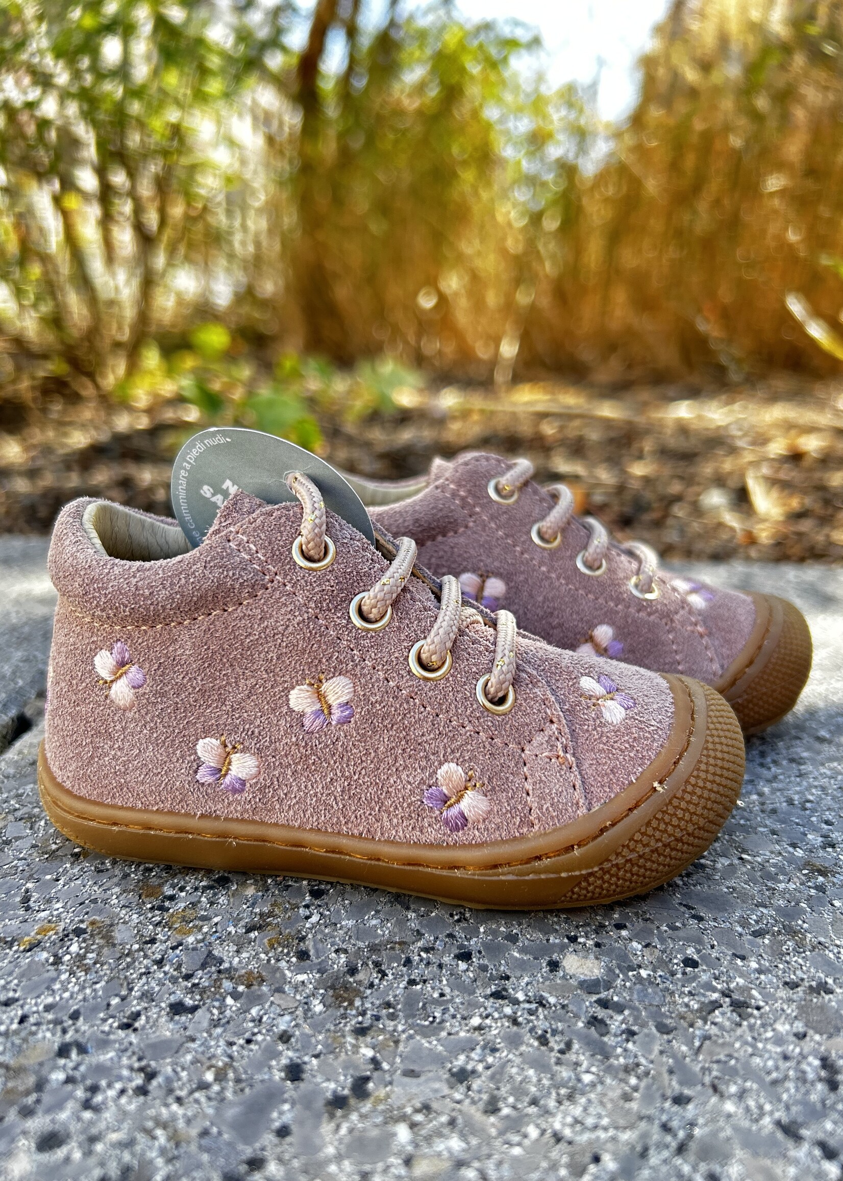 Naturino cocoon embr butterfly suede rose
