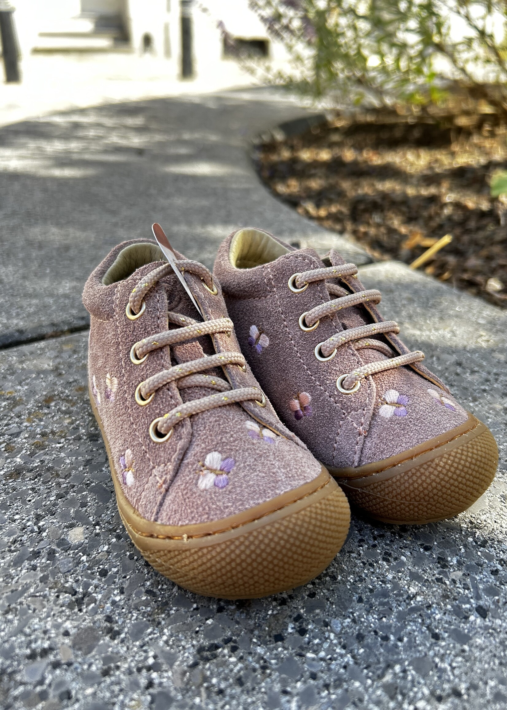 Naturino cocoon embr butterfly suede rose