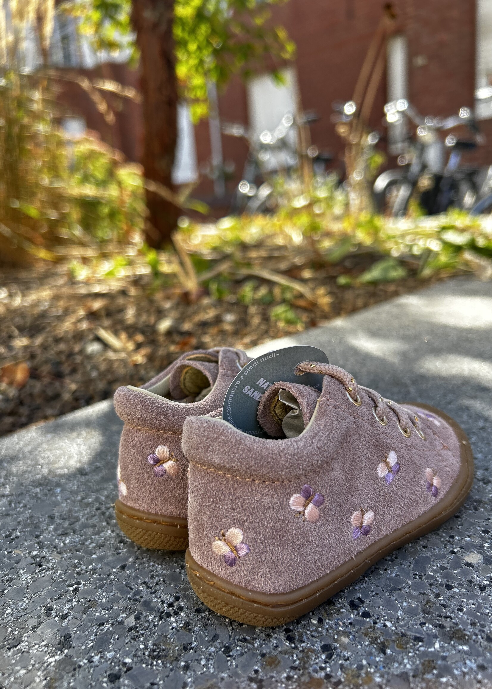 Naturino cocoon embr butterfly suede rose