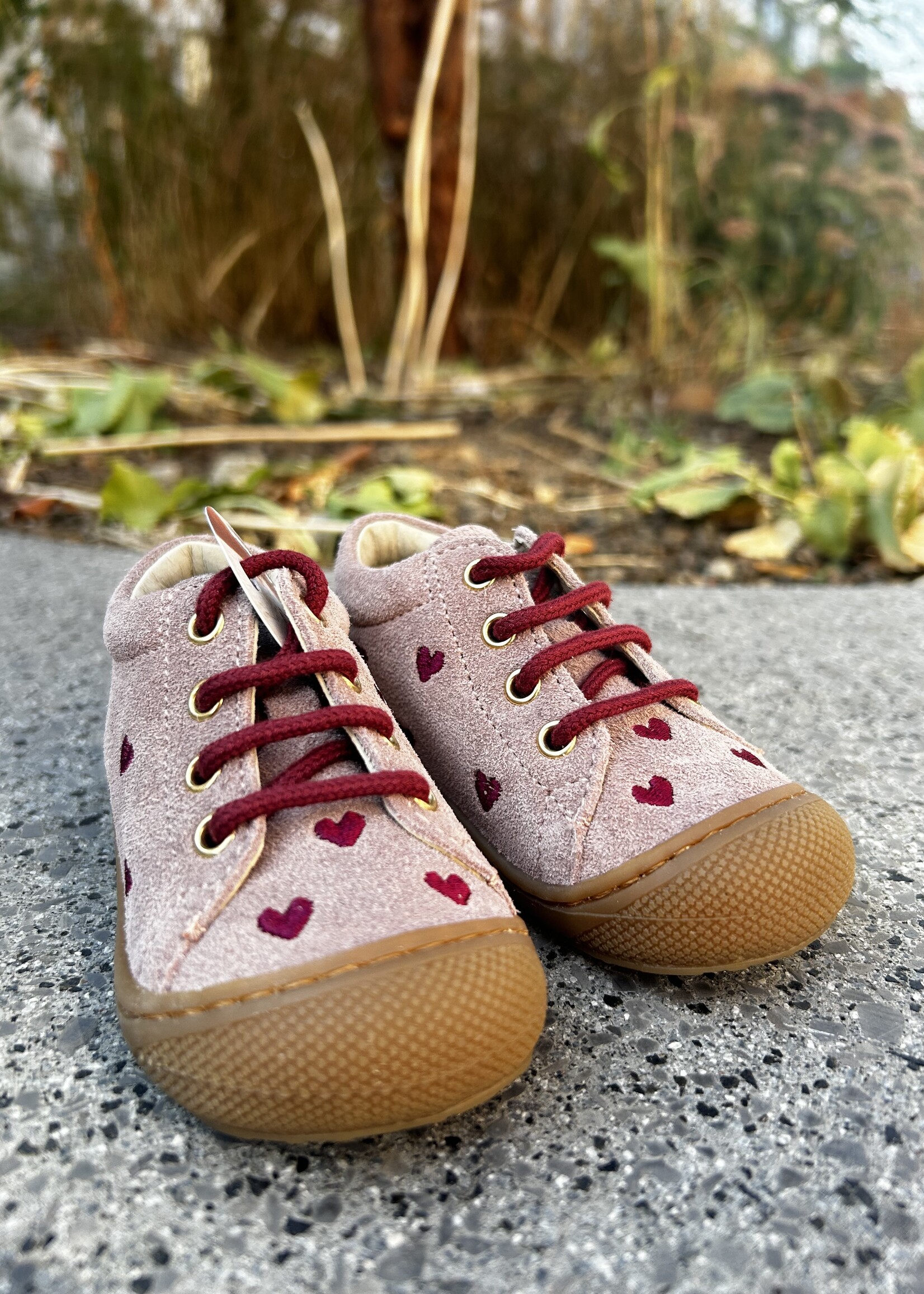 Naturino cocoon embr hearts suede rose
