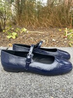 Angulus Angulus 1702-105 ballerina with a moderate square toe Navy