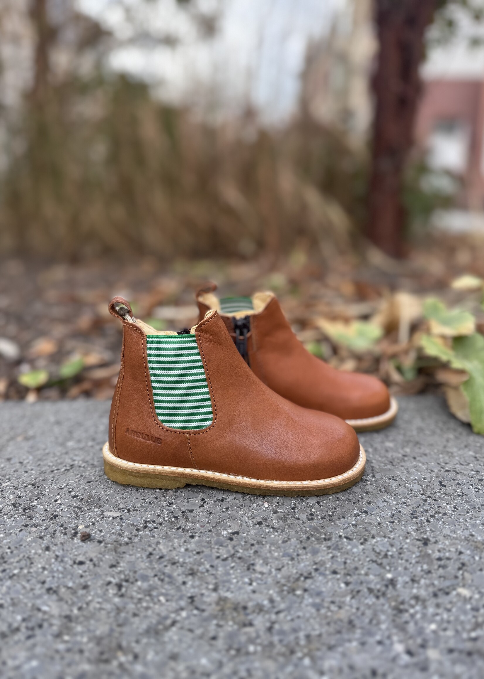 Angulus 6025-103 classic chelsea boot cognac striped elastic