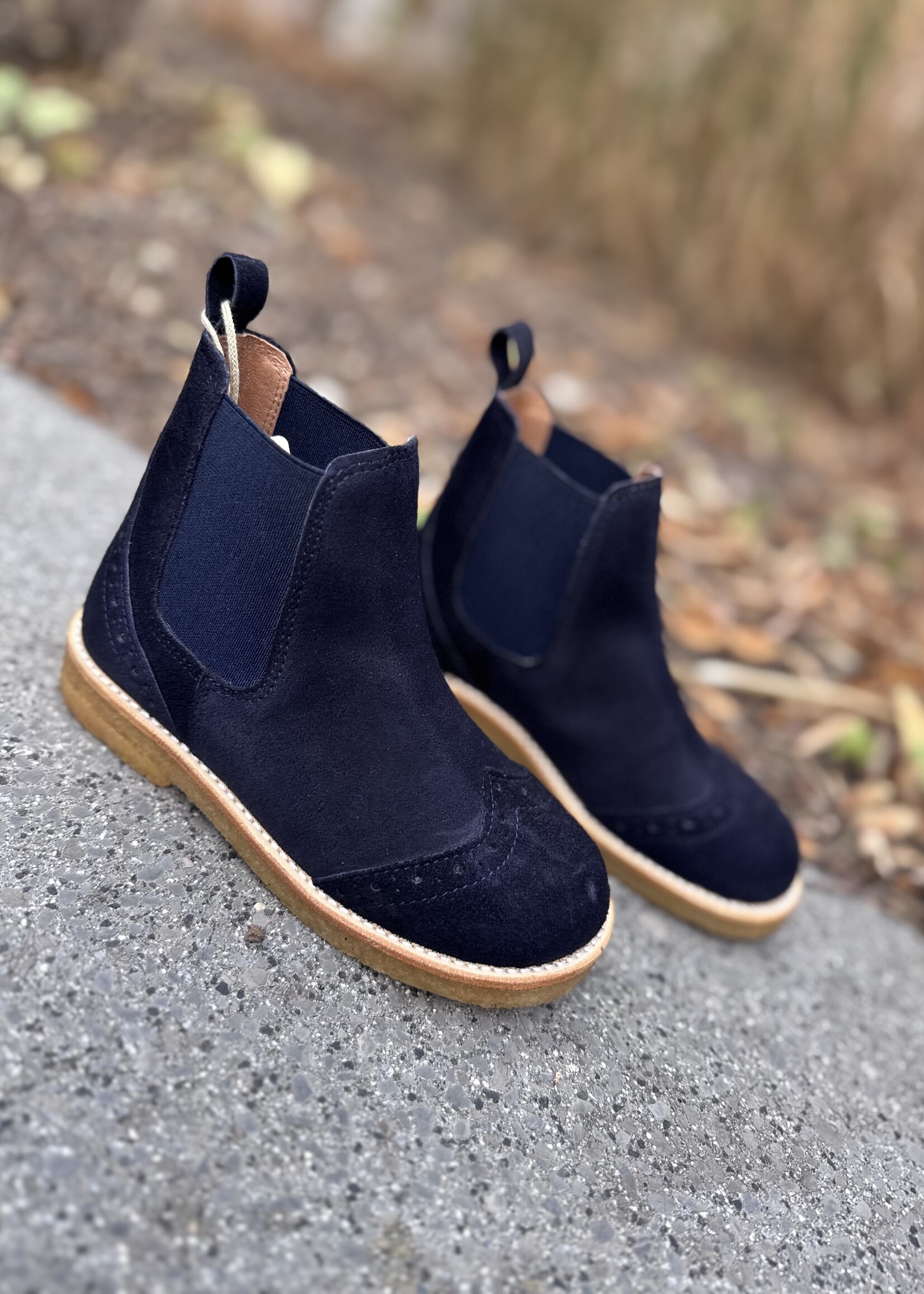 Angulus 6185-203 chelsea boot brogue navy
