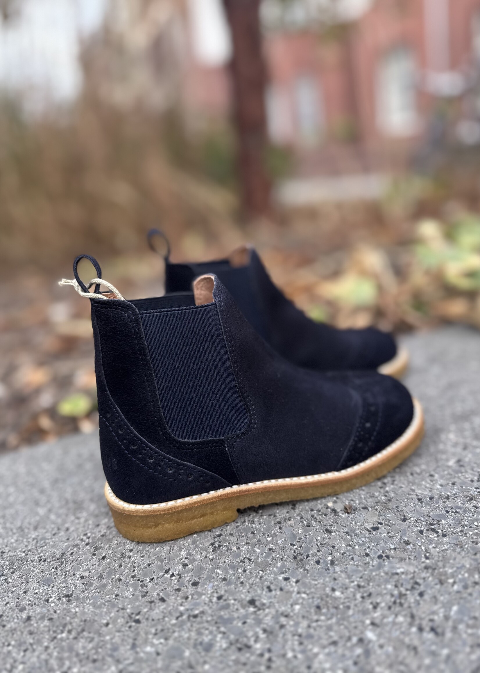 Angulus 6185-203 chelsea boot brogue navy