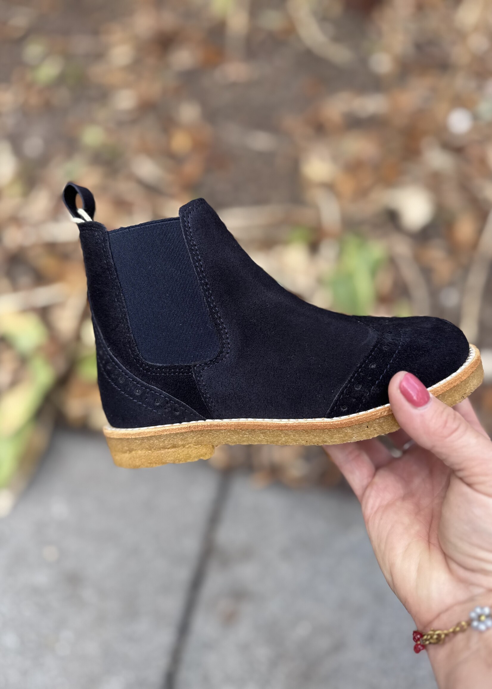 Angulus 6185-203 chelsea boot brogue navy