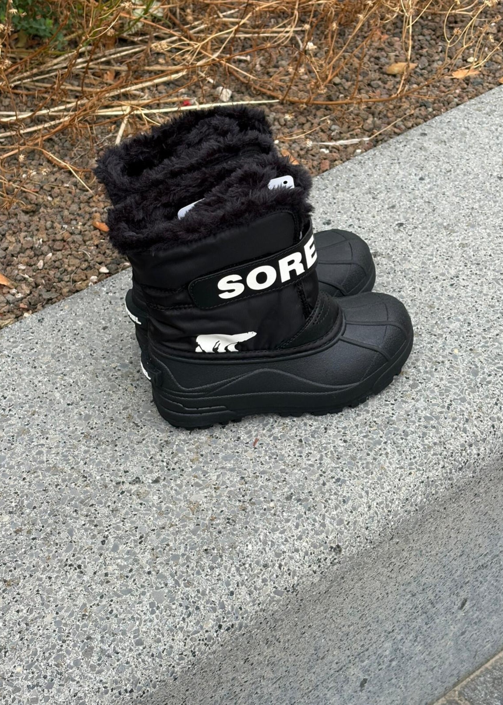 Sorel kids snow commander black sea salt