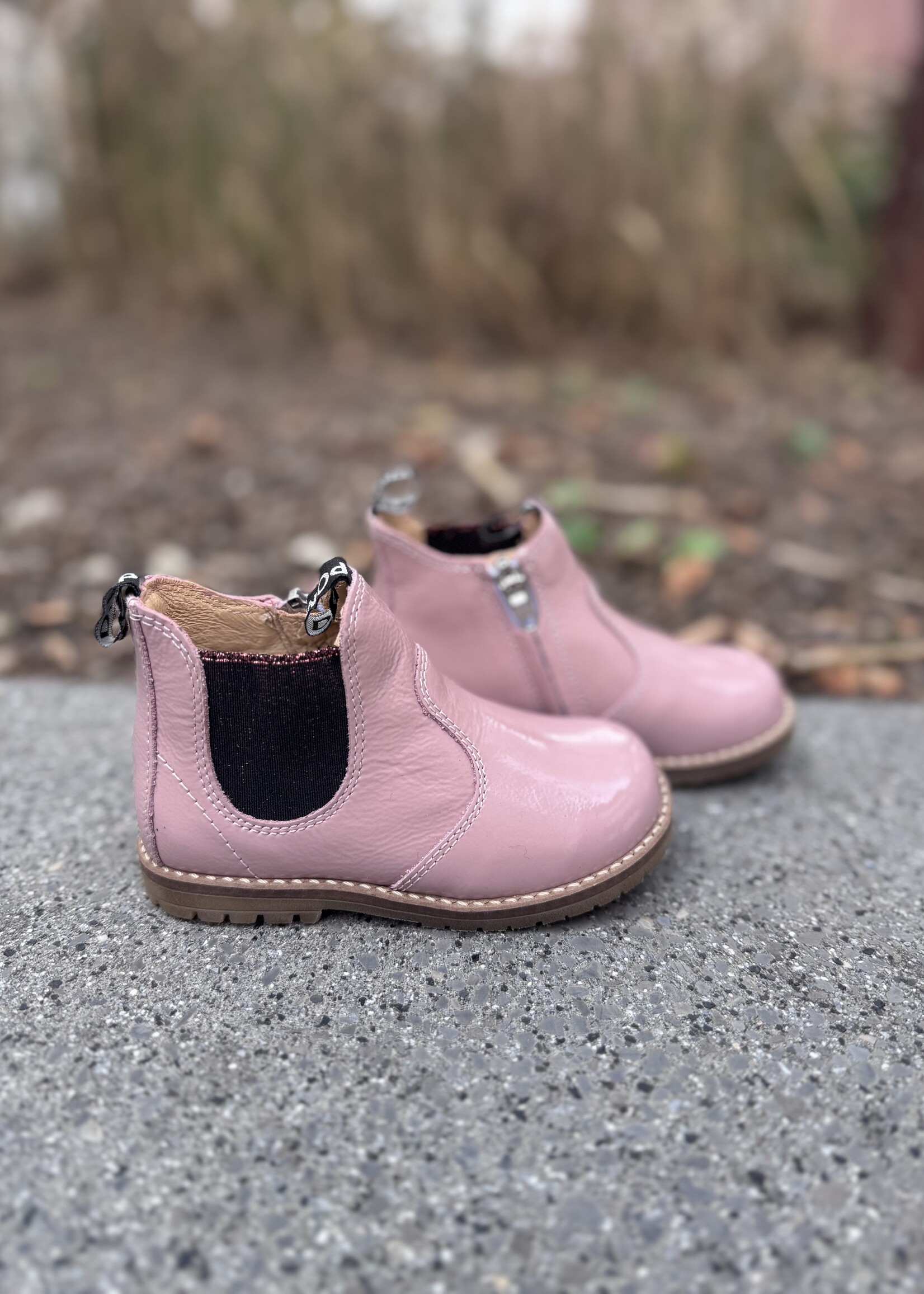 Pom d'api bob zip boots vernis wrinkle pink