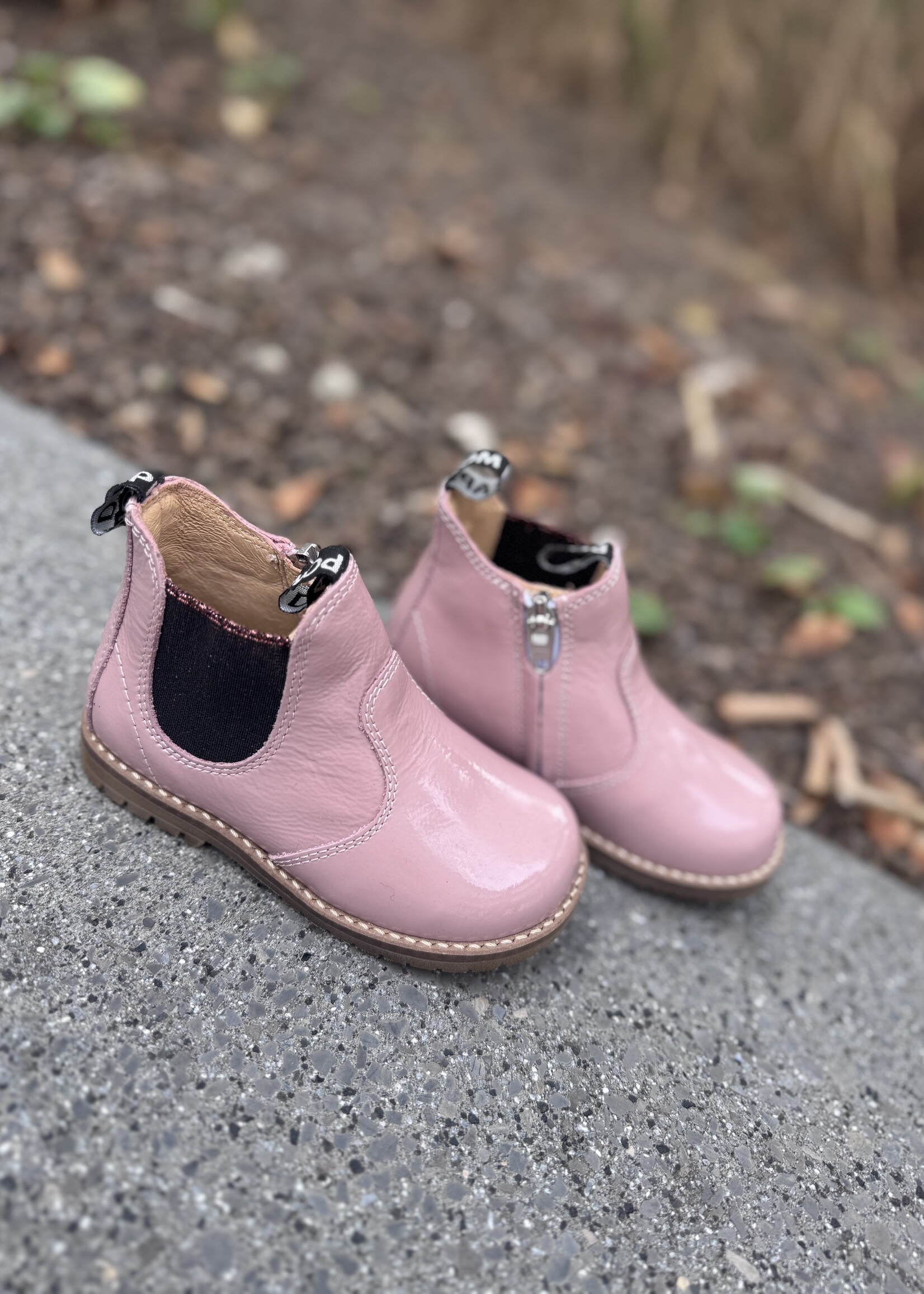 Pom d'api bob zip boots vernis wrinkle pink