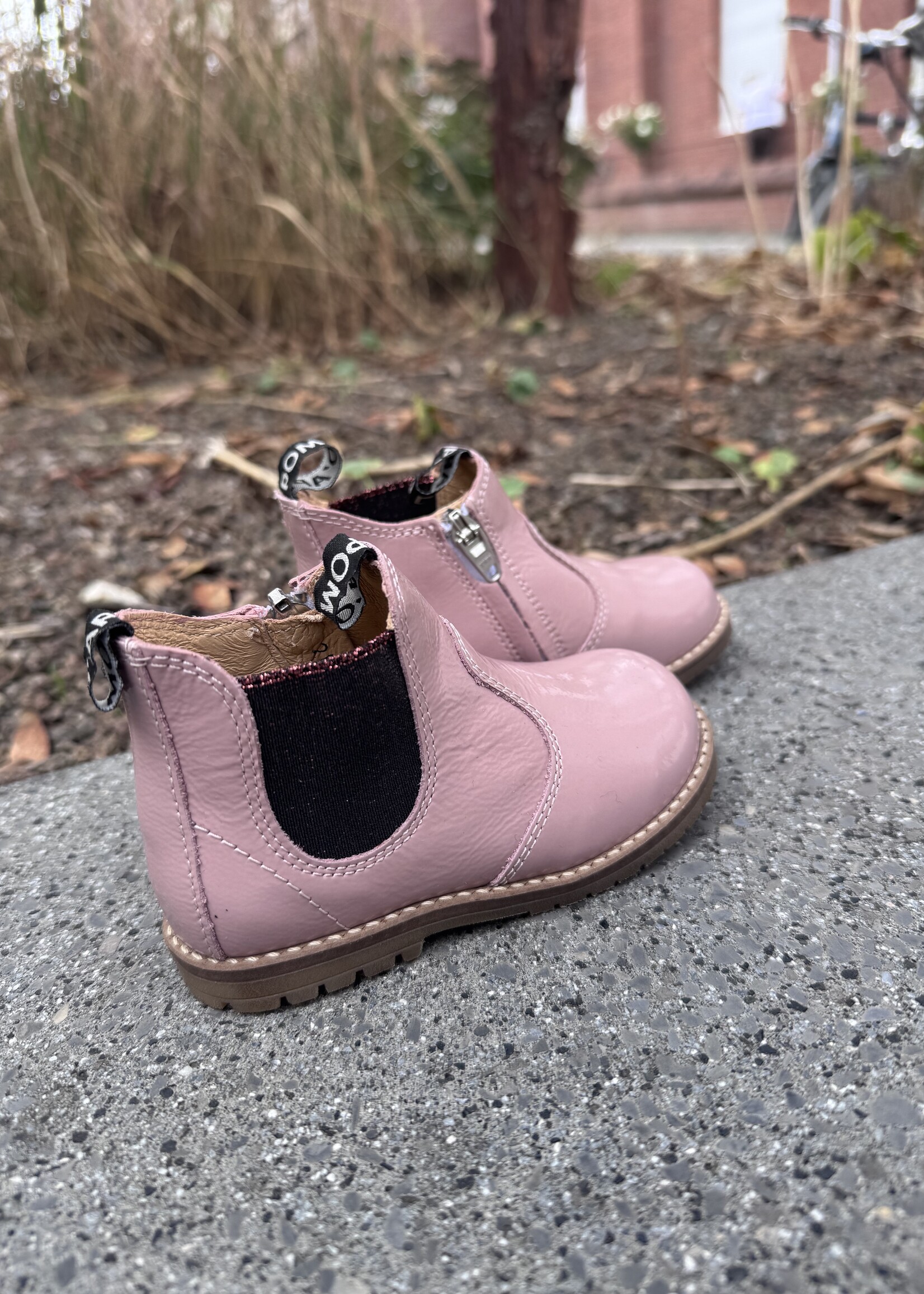 Pom d'api bob zip boots vernis wrinkle pink