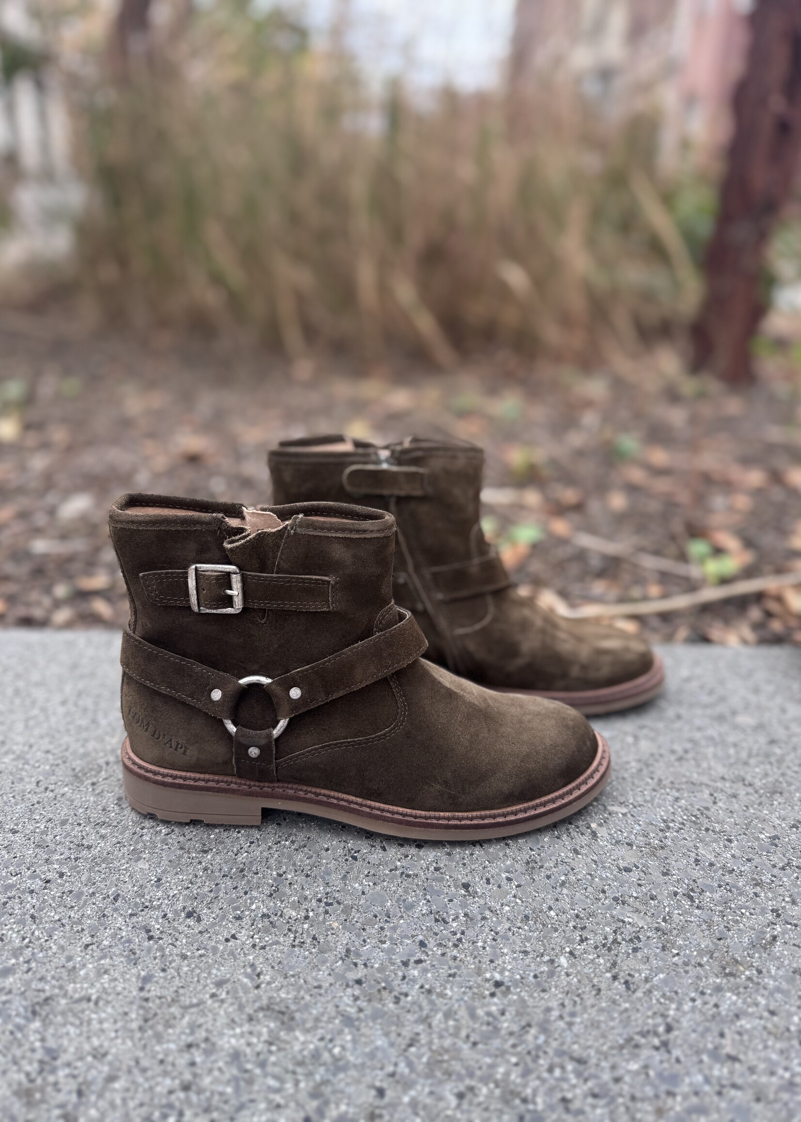 Pom d'api  sister boots austin velours militaire