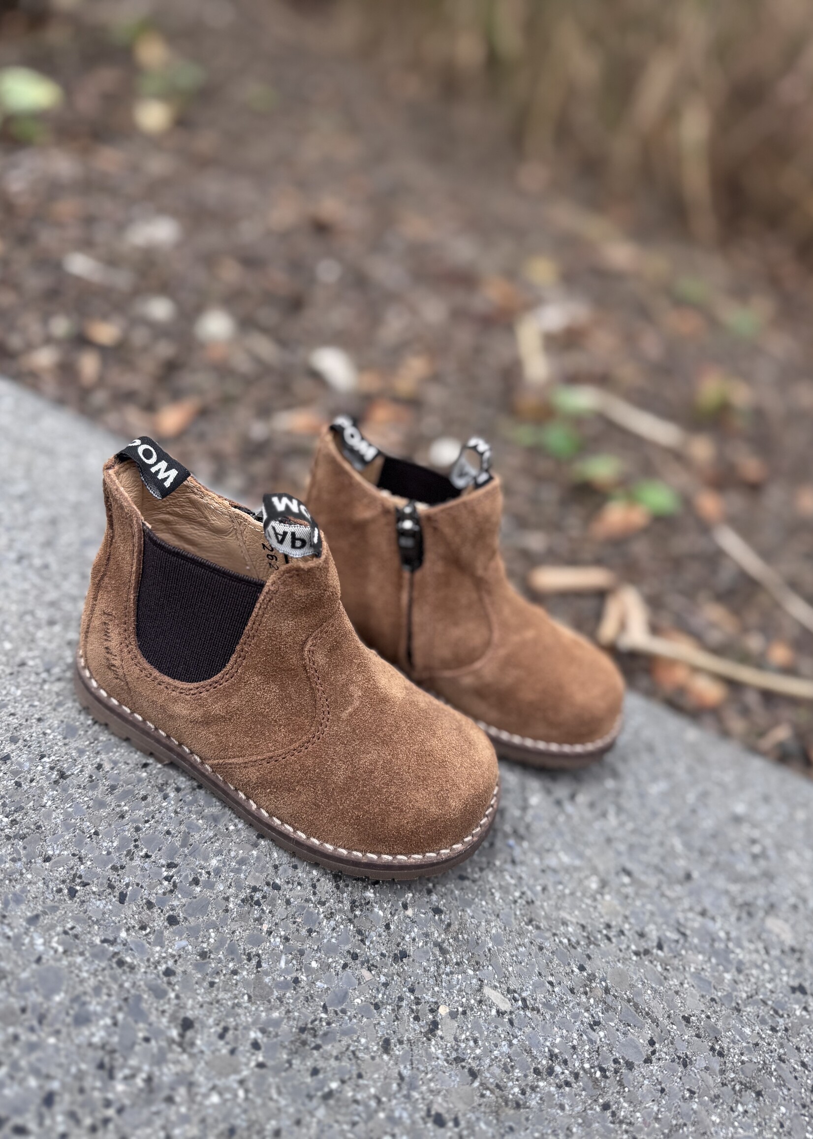 Pom d'api bob zip boots velours tabac