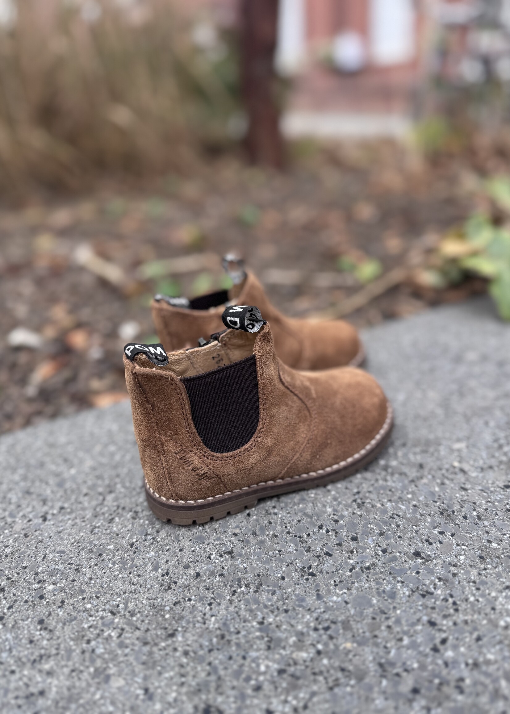 Pom d'api bob zip boots velours tabac