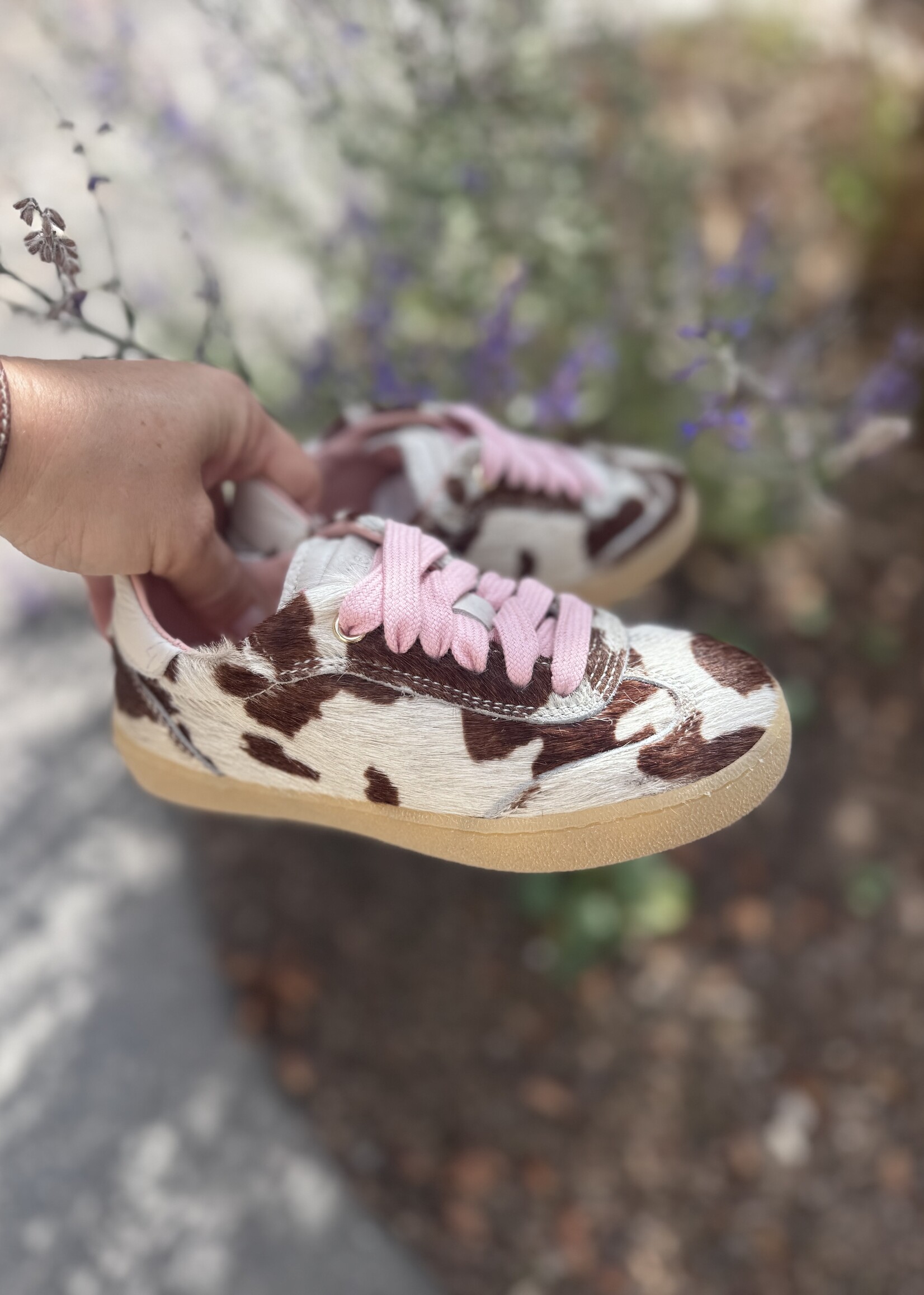 Dianetti  I1669MNZ sneaker stampa mucca marrone
