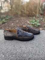 Angulus Loafer Braid Detail Black Cracked