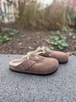 Birkenstock Boston shearling LEVE dark tea LAF