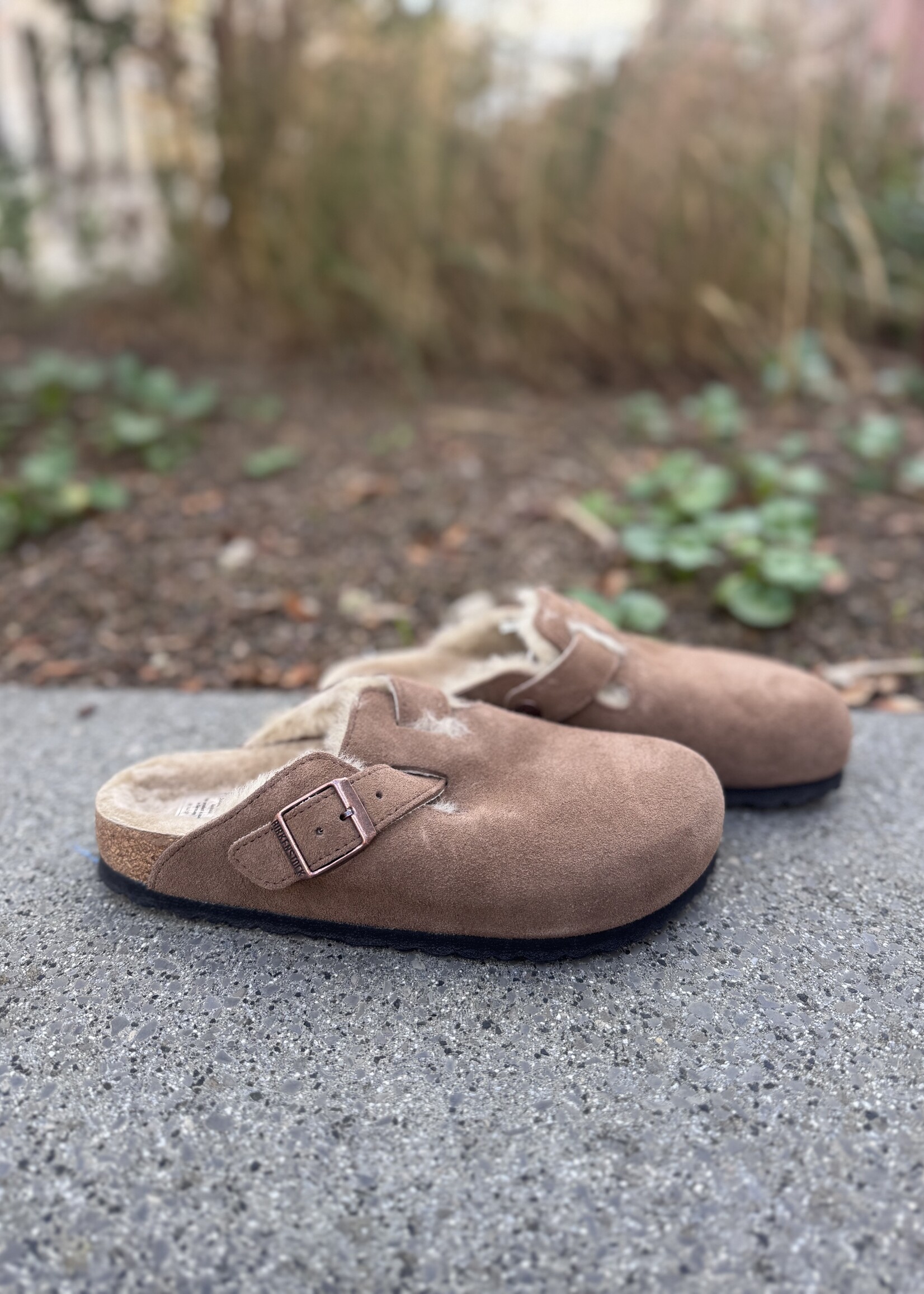 Birkenstock Boston shearling LEVE dark tea LAF