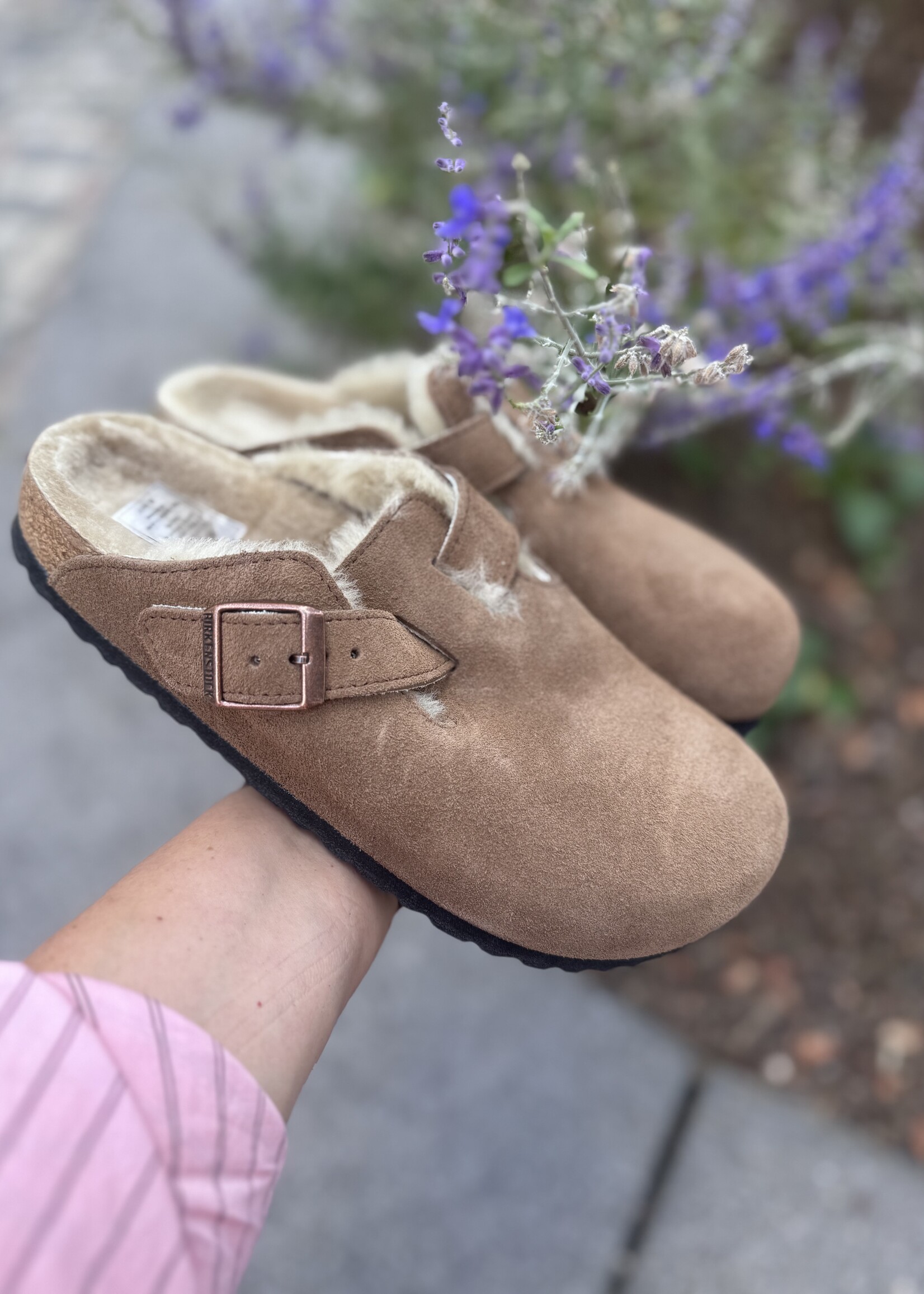 Birkenstock Boston shearling LEVE dark tea LAF