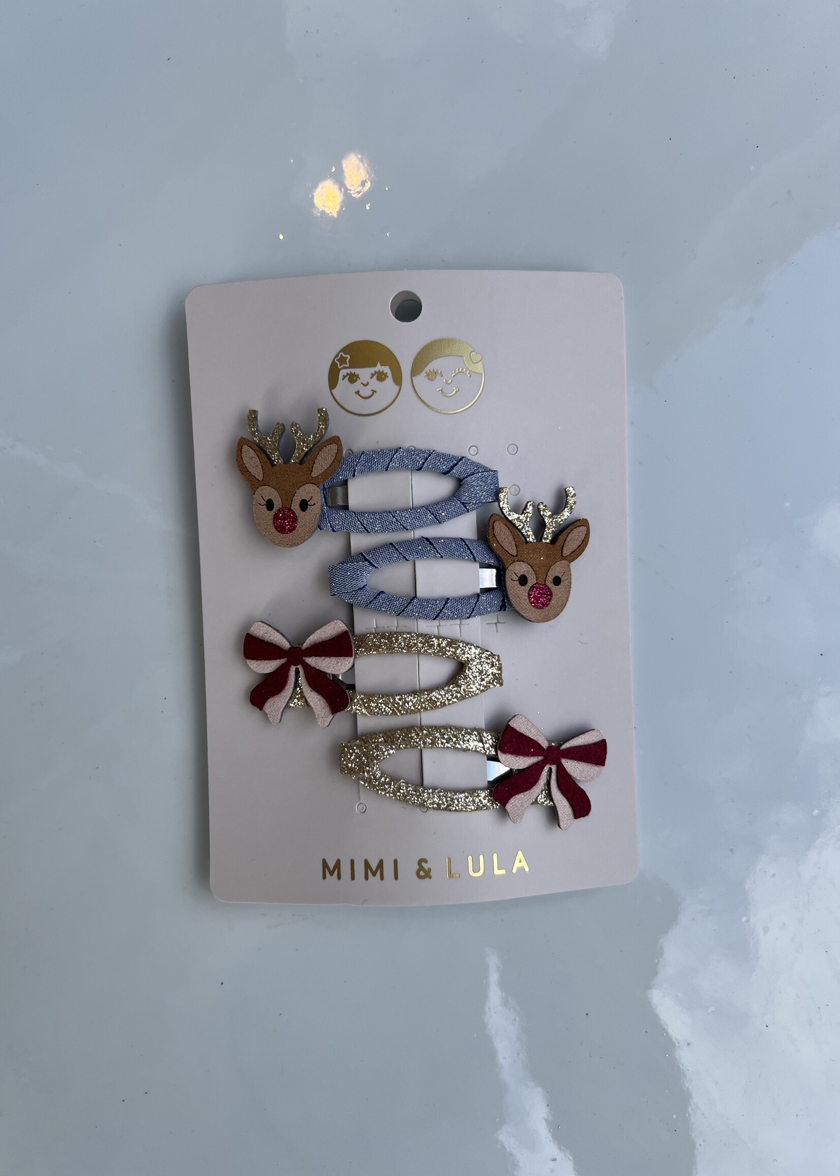 Mimi & Lula Rudolph and bow hair clips