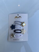 clips ster goud/zilver/wit/blauw