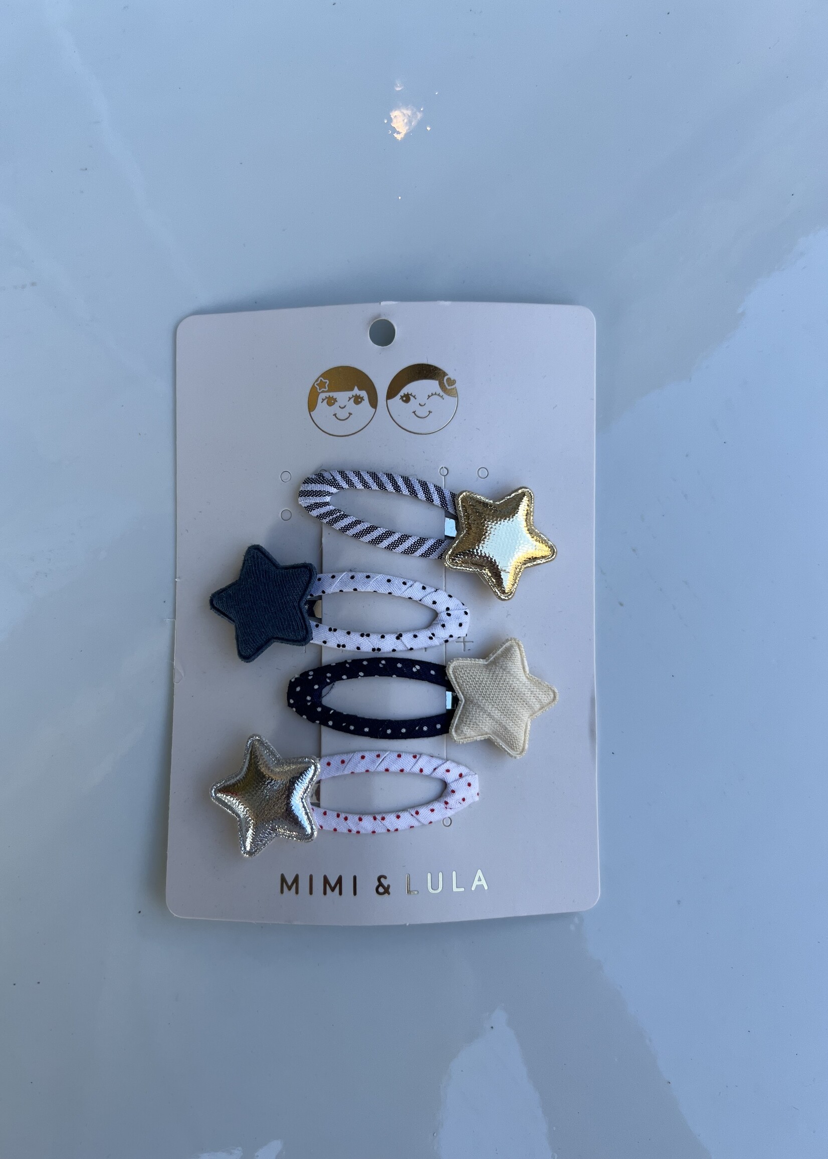 clips ster goud/zilver/wit/blauw