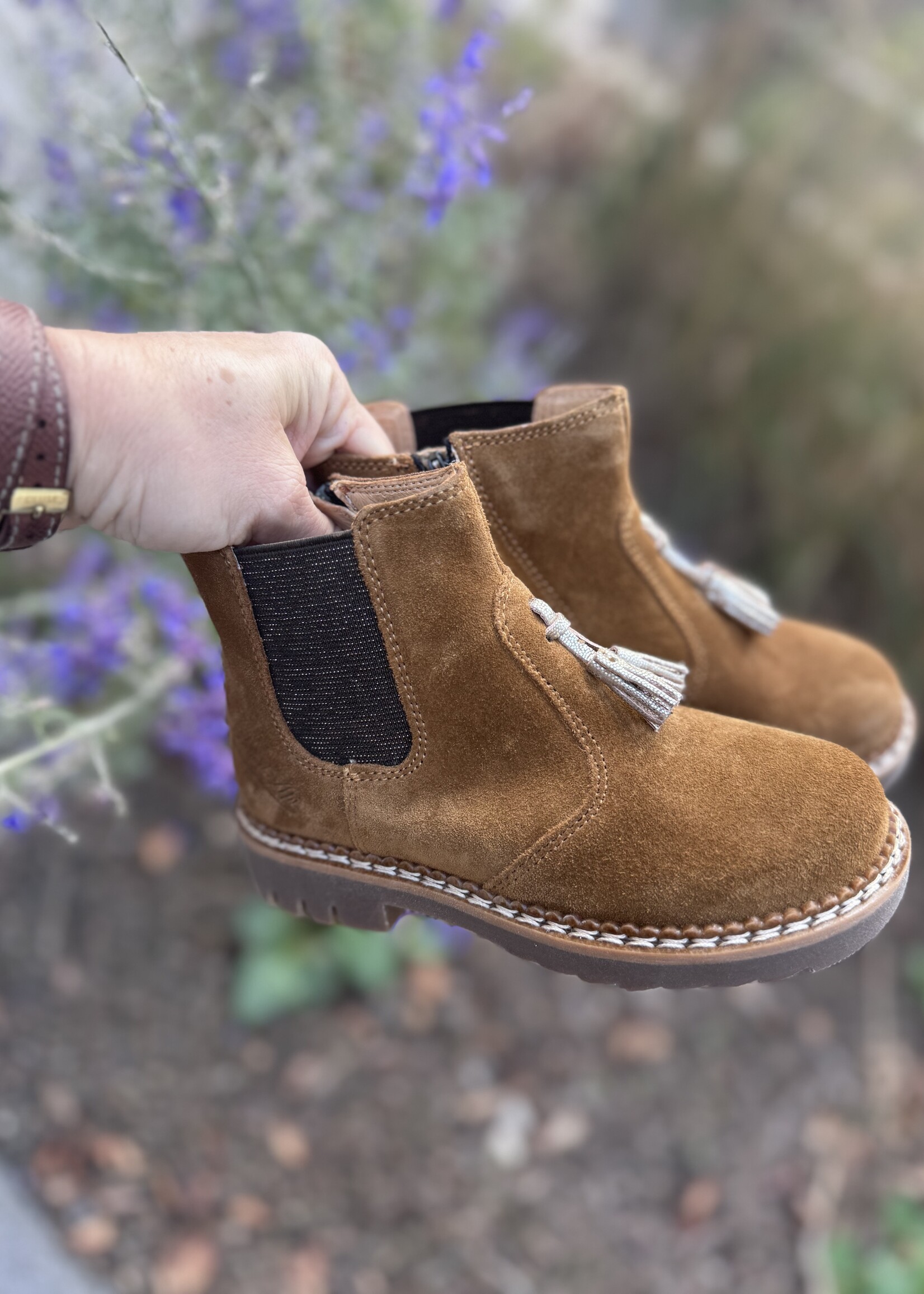 Pom d'api oslo boots deco velour pail tabac sand